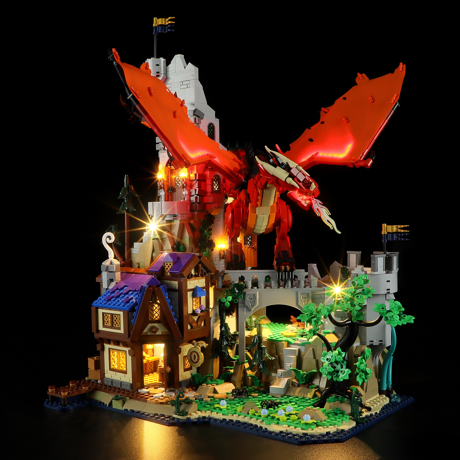 21348 Dragon and Dungeon Red Dragon Legend LED Lighting Building Blocks ...