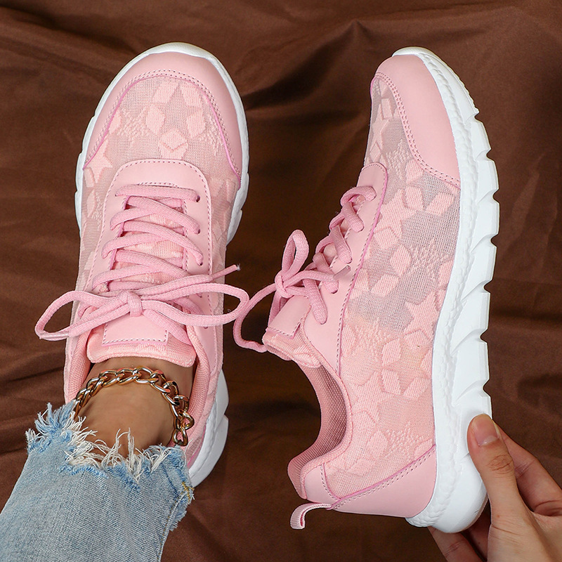 White shoes breathable lightweight casual sports women's shoes soft soled running shoes image 9