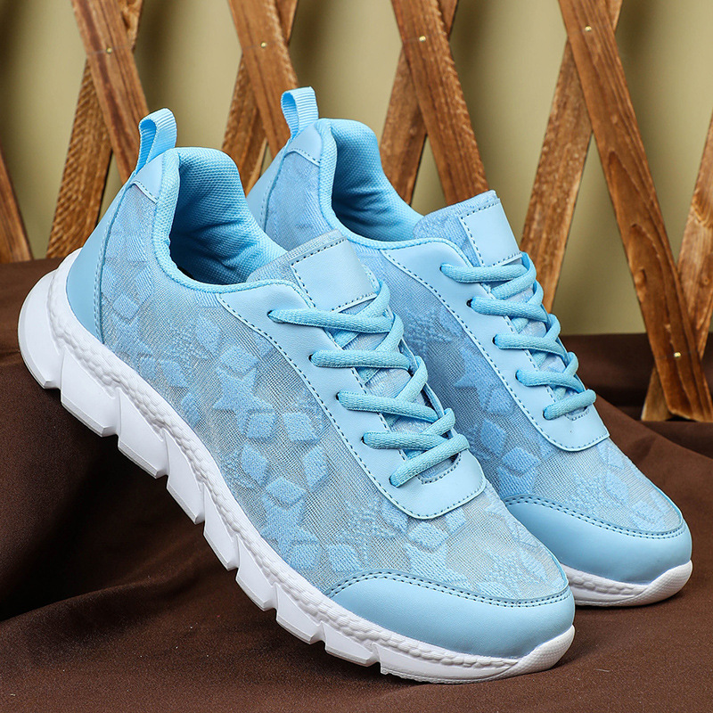 White shoes breathable lightweight casual sports women's shoes soft soled running shoes image 4