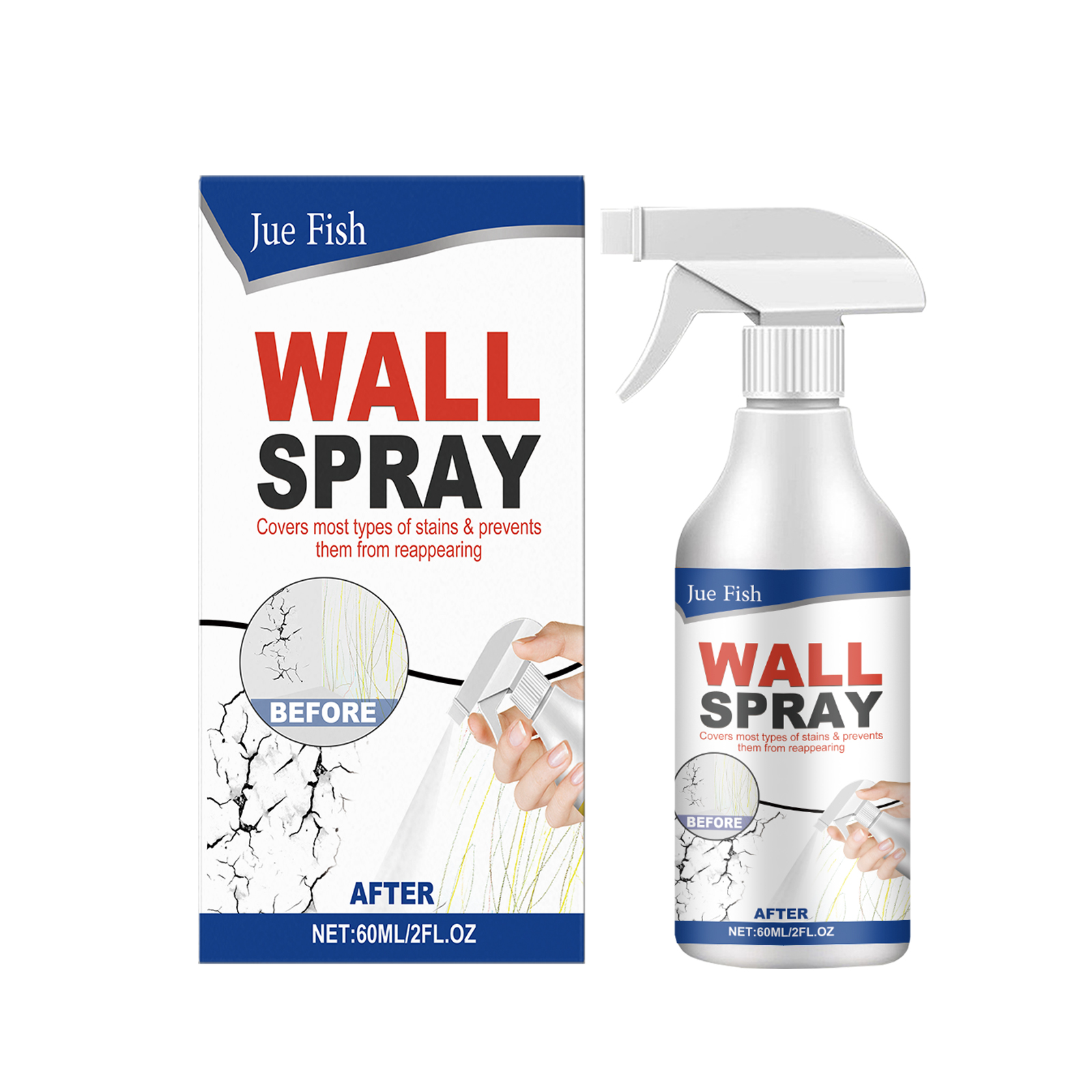 White Wall Spray bottle and retail box