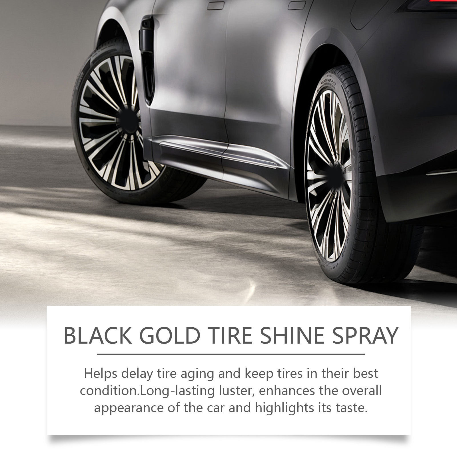 Vehicle wheel showing refreshed tire appearance