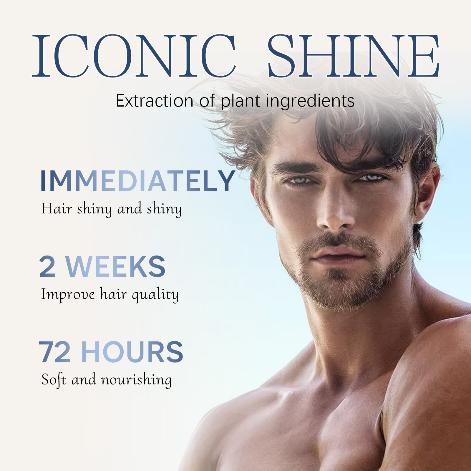 Hair cream packaging with shine softness claims