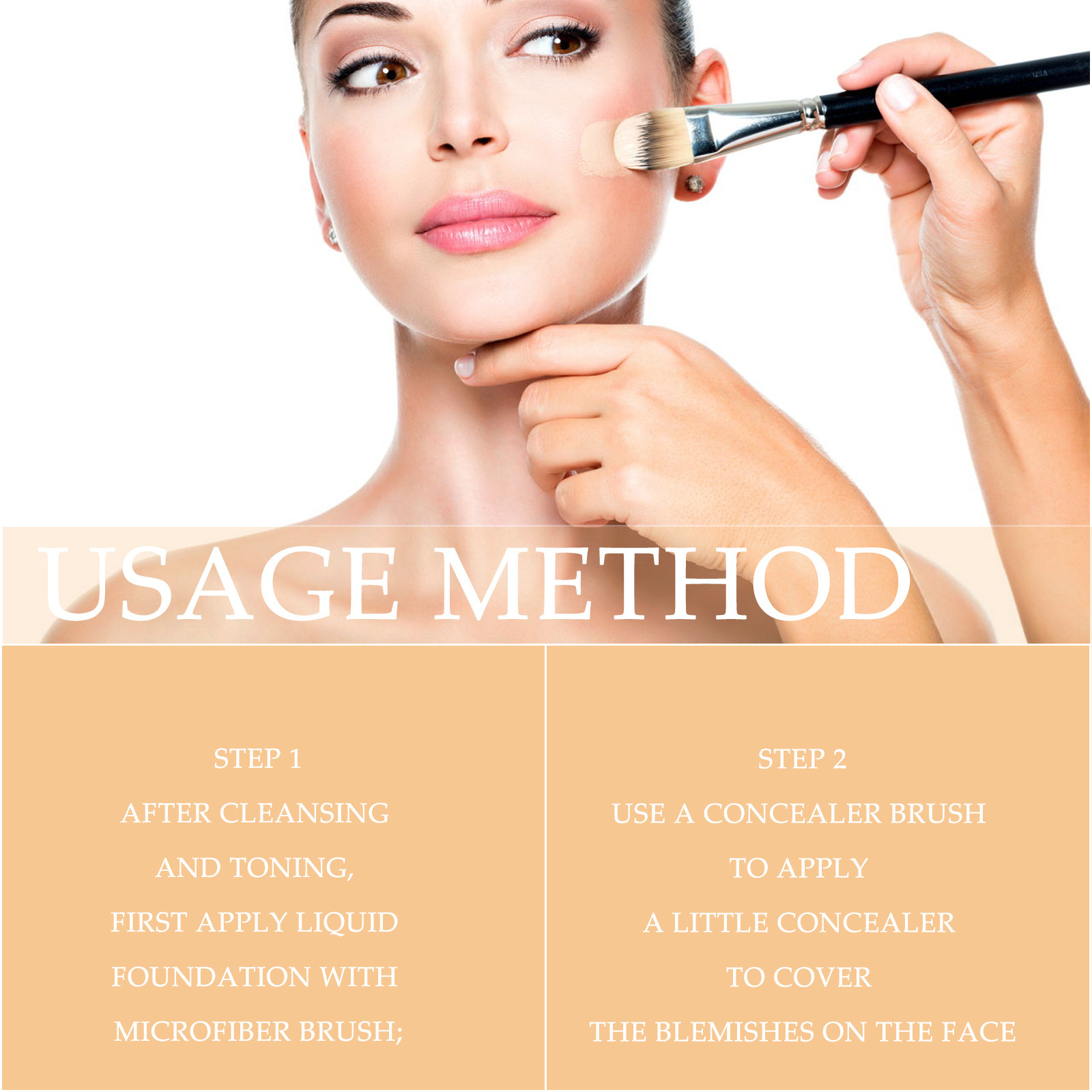 2 In 1 Foundation + Concealer, Blemish Print Natural Conceal