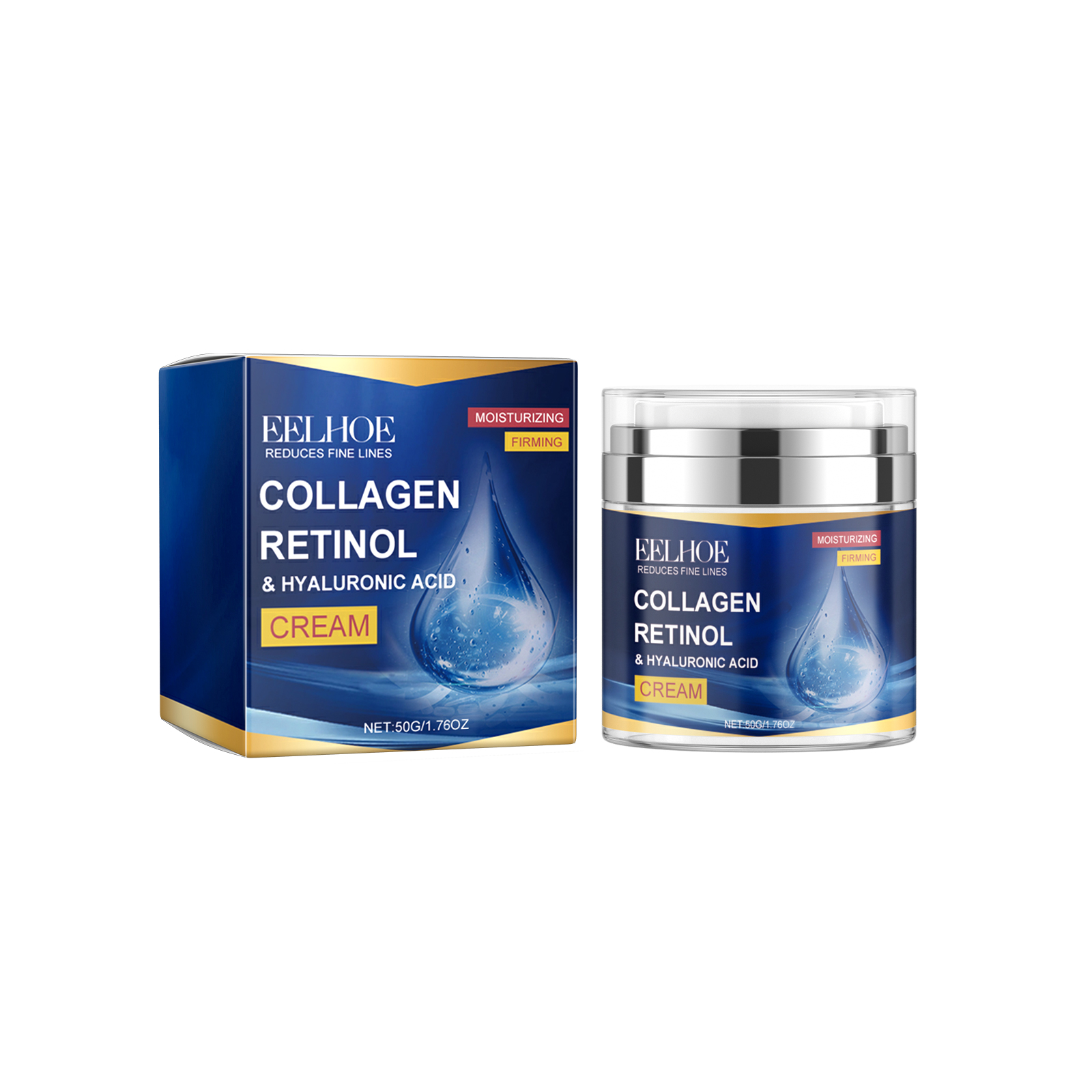Collagen Retinol Hyaluronic Acid Cream, Hydrating And Moisturizing Deep Moisturizing And Smoothing