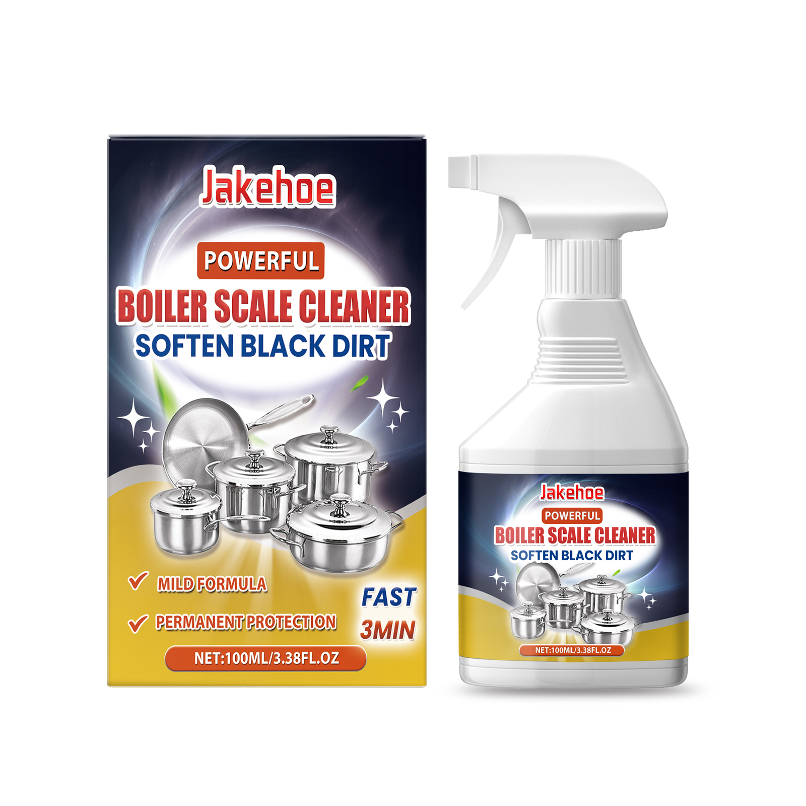 Packaged spray cleaner with fast action claim