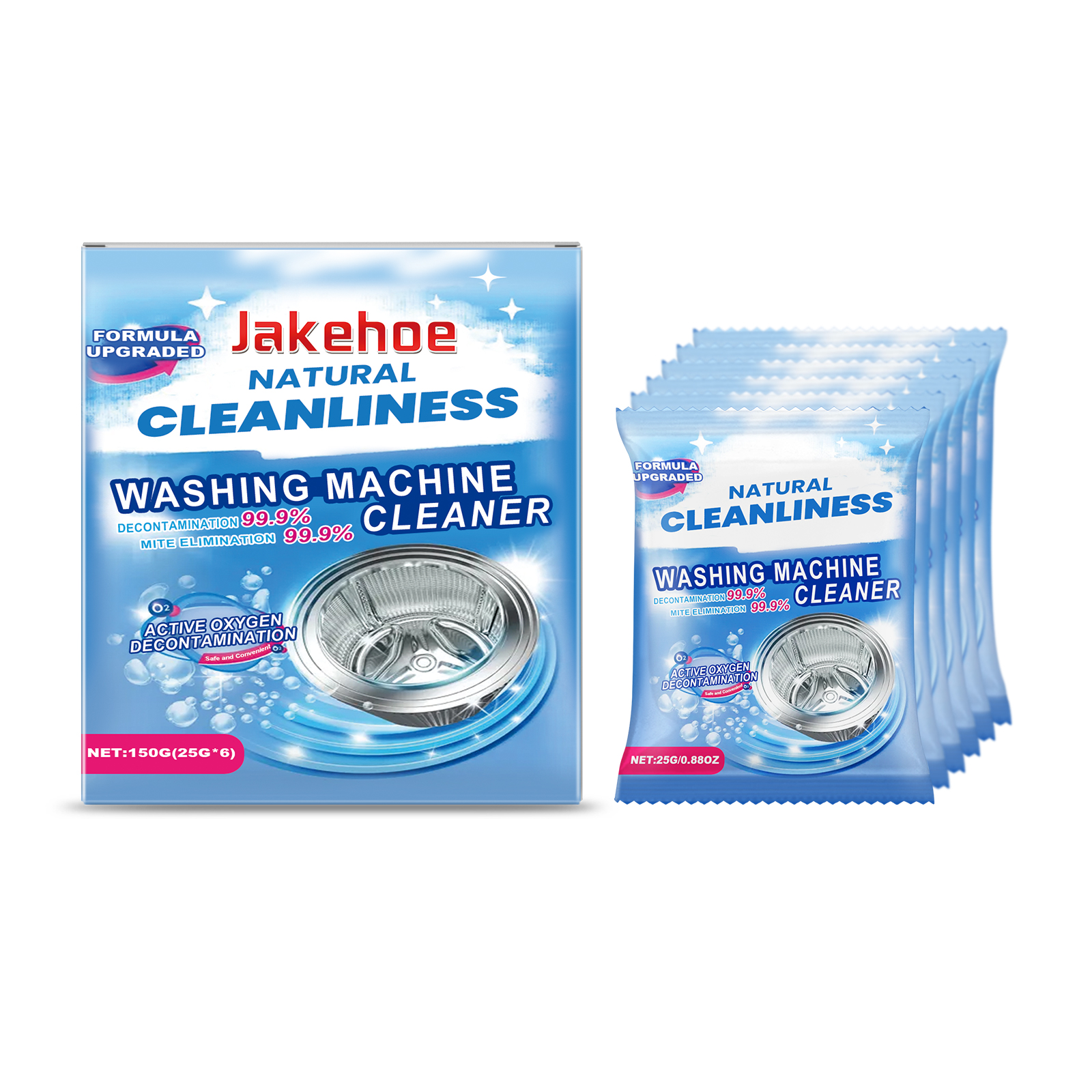 Washer cleaner multipack with blue sachets