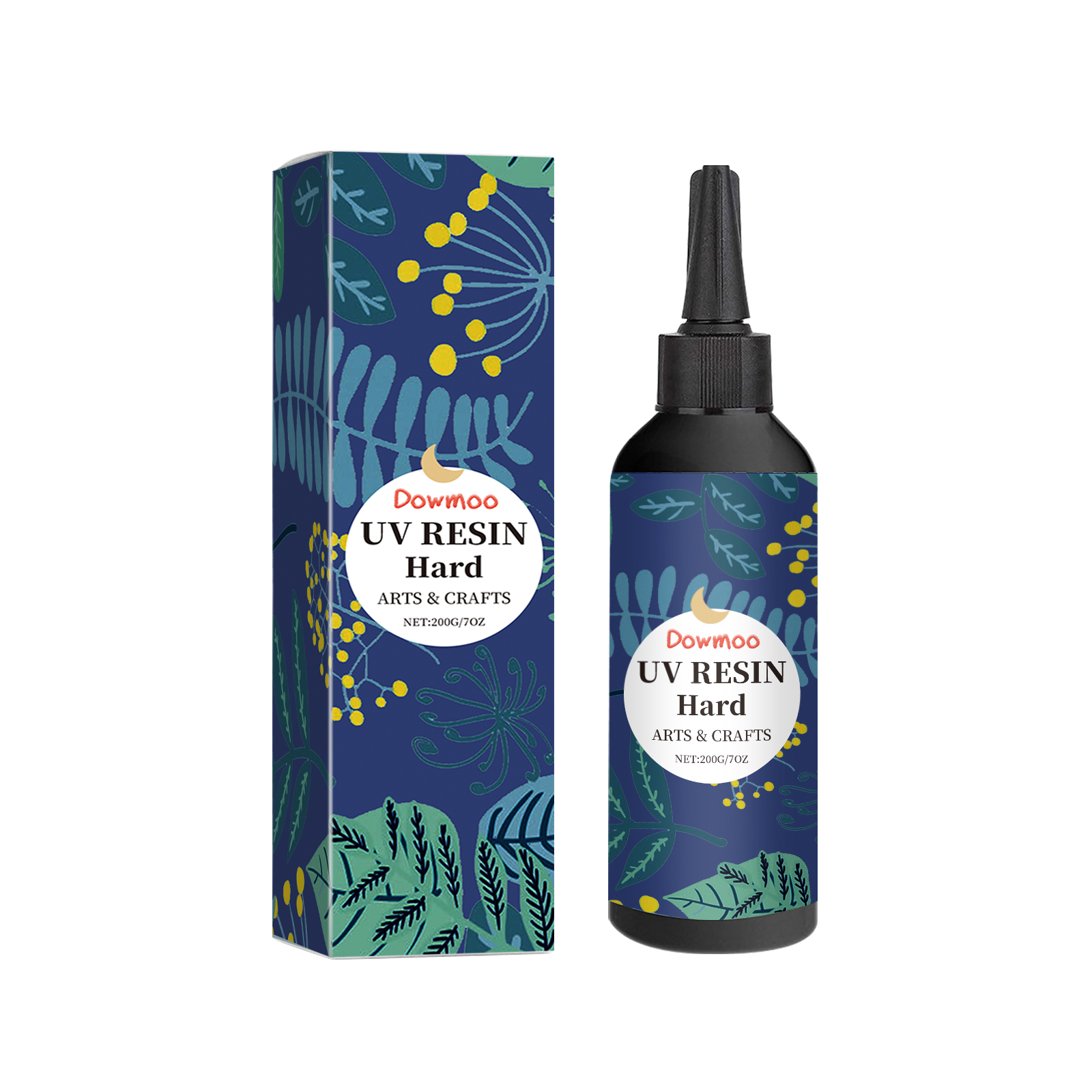 Precision nozzle on black UV resin squeeze bottle