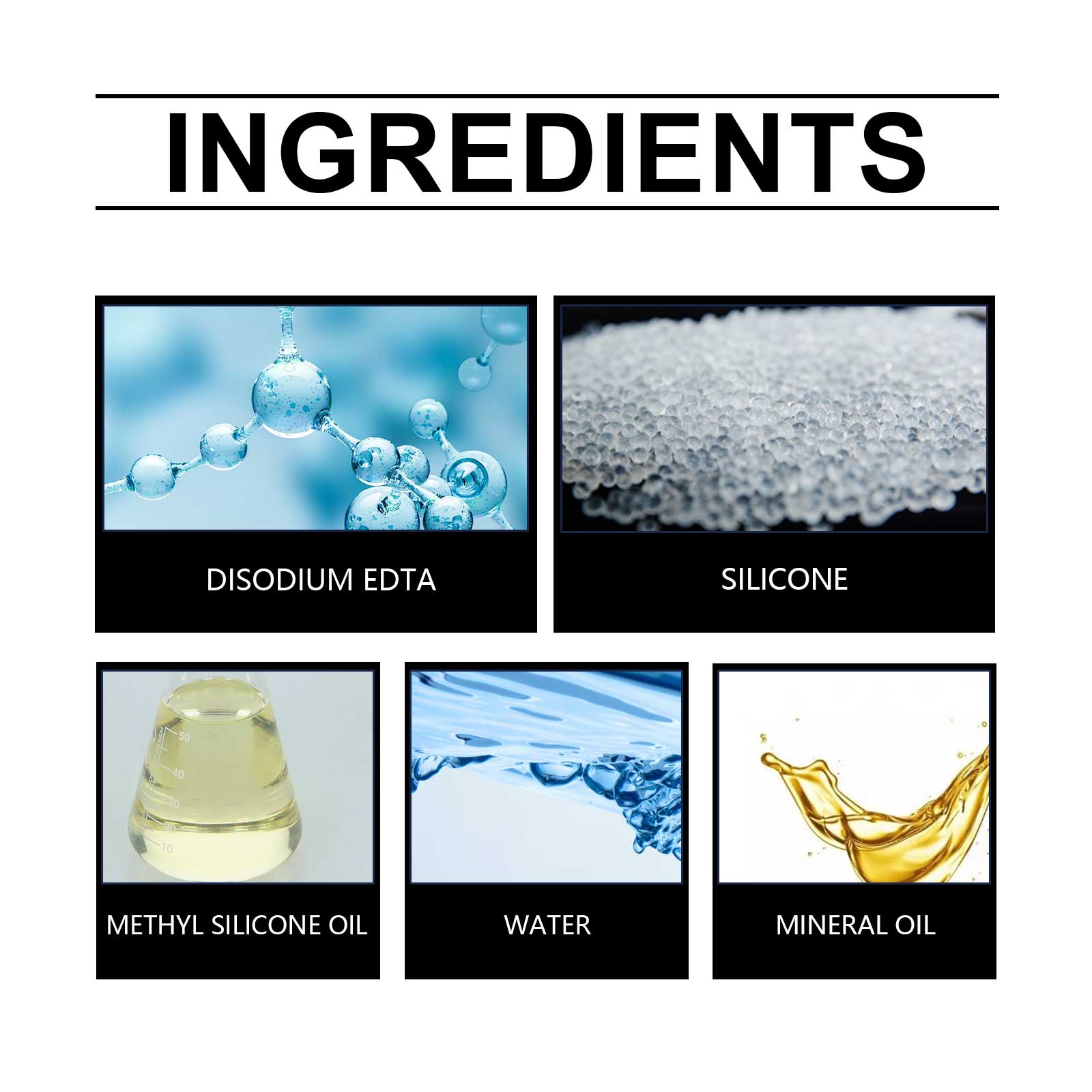 Visible ingredient list for automotive coating spray