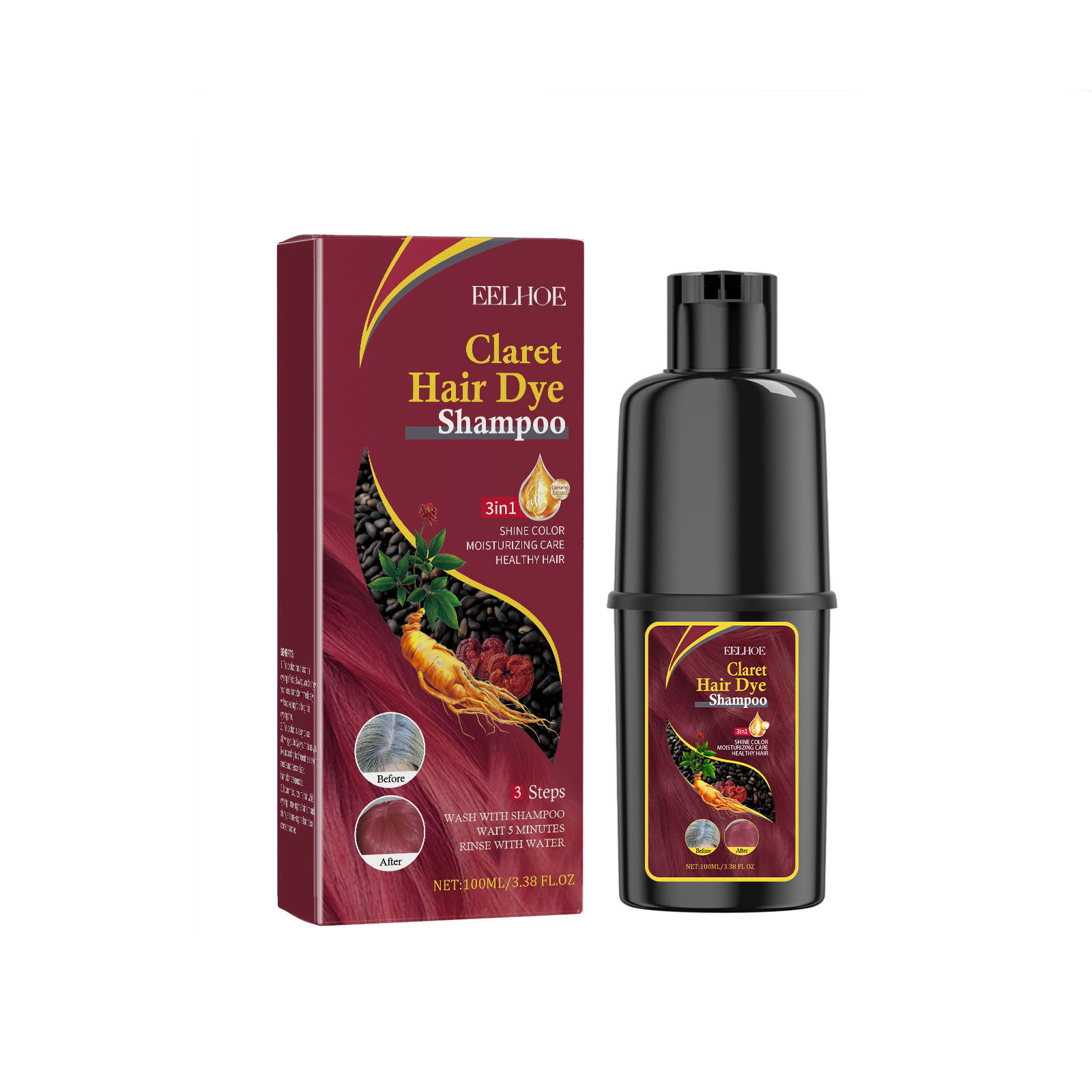 Black Hair Shampoo Series, Gentle, Non-Irritating And Moistu