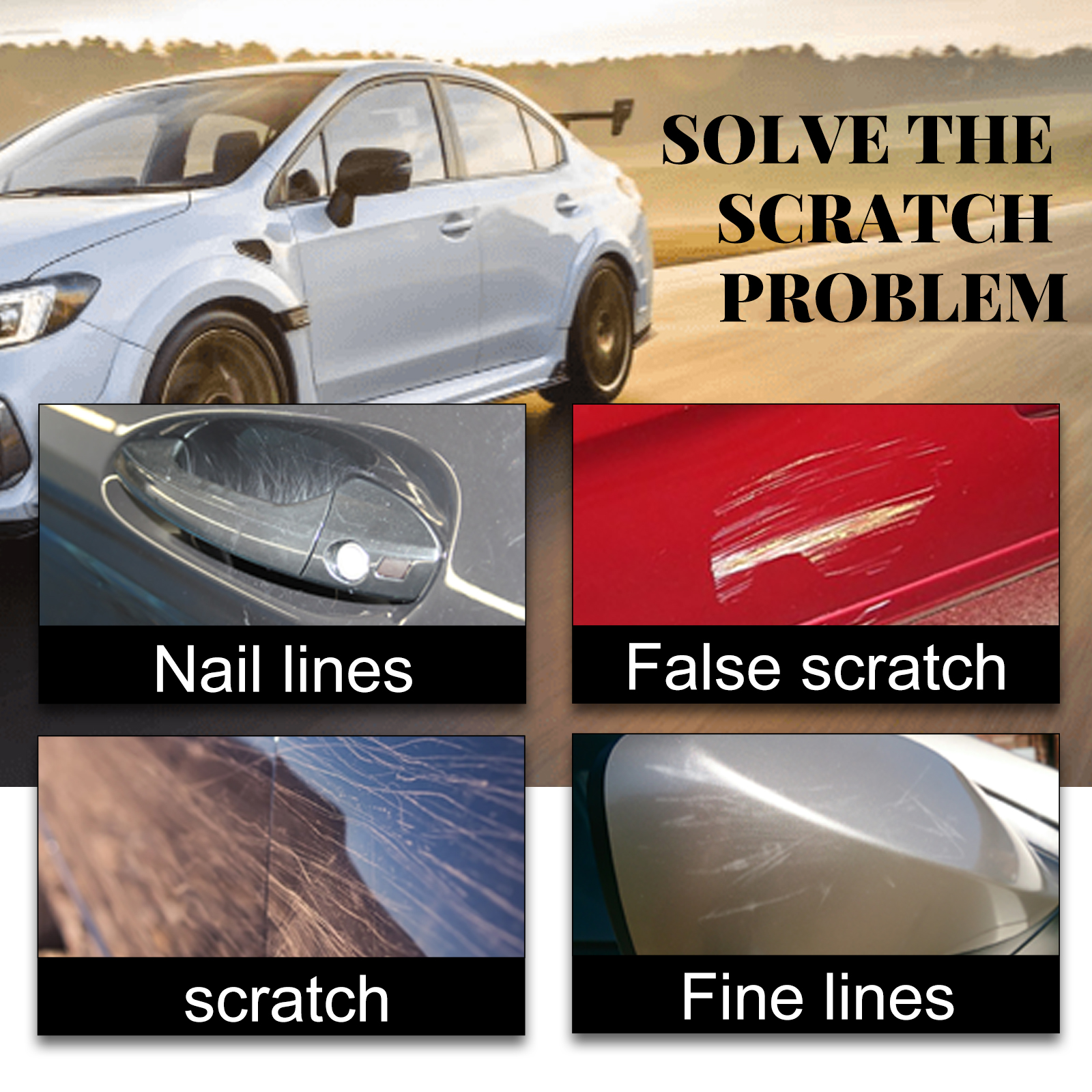 Examples of nail lines scuffs and fine paint marks