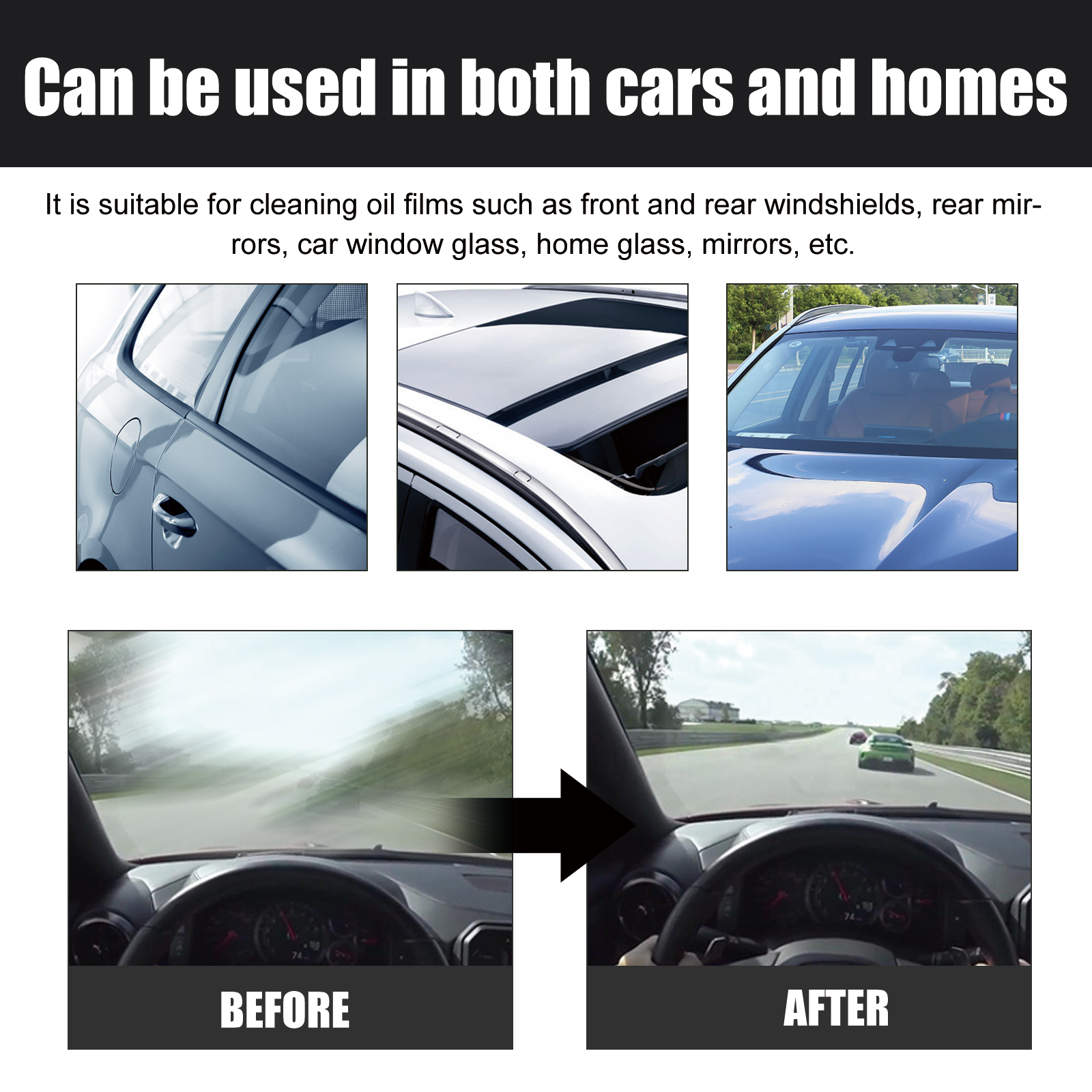 Hazy and clearer glass shown side by side