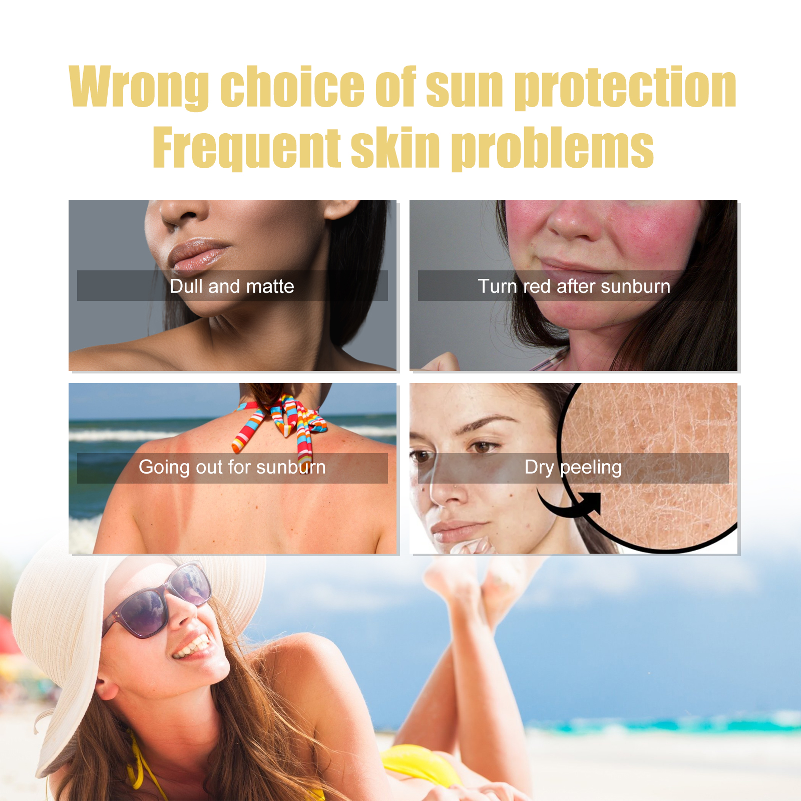 Outdoor skincare scene showing sunscreen use in sunlight