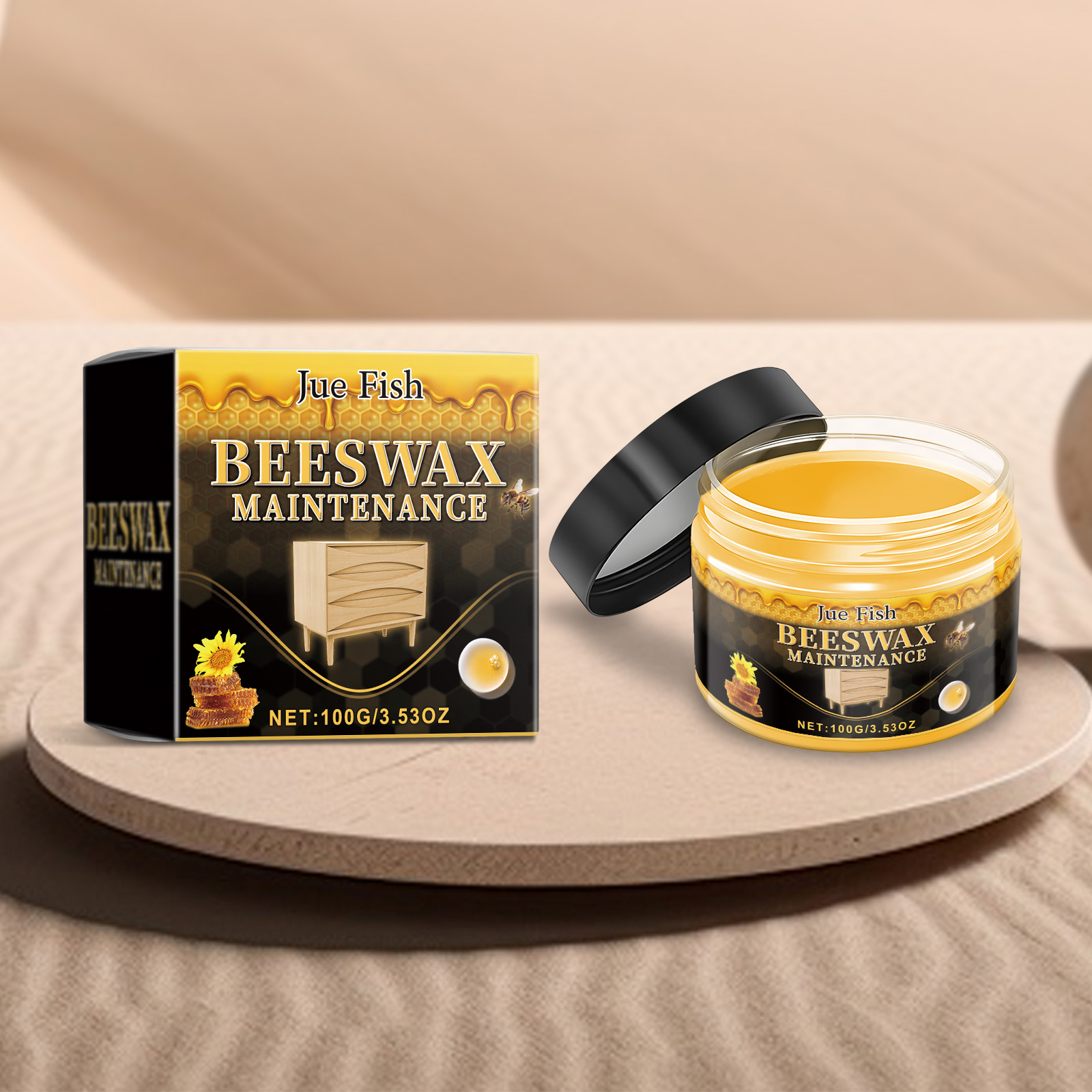 Beeswax polish styled with indoor wooden furniture