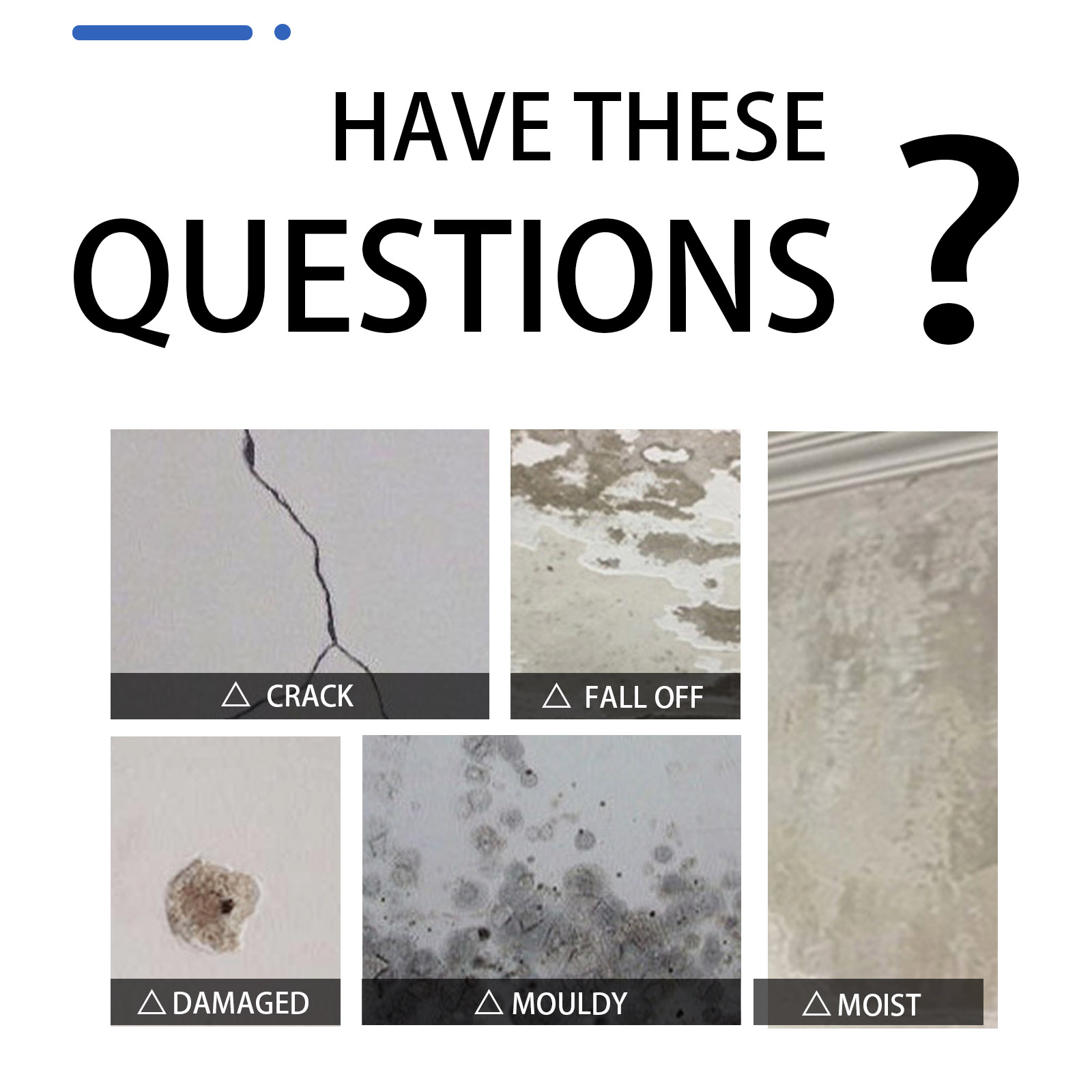 Wall damage types covered by repair paste