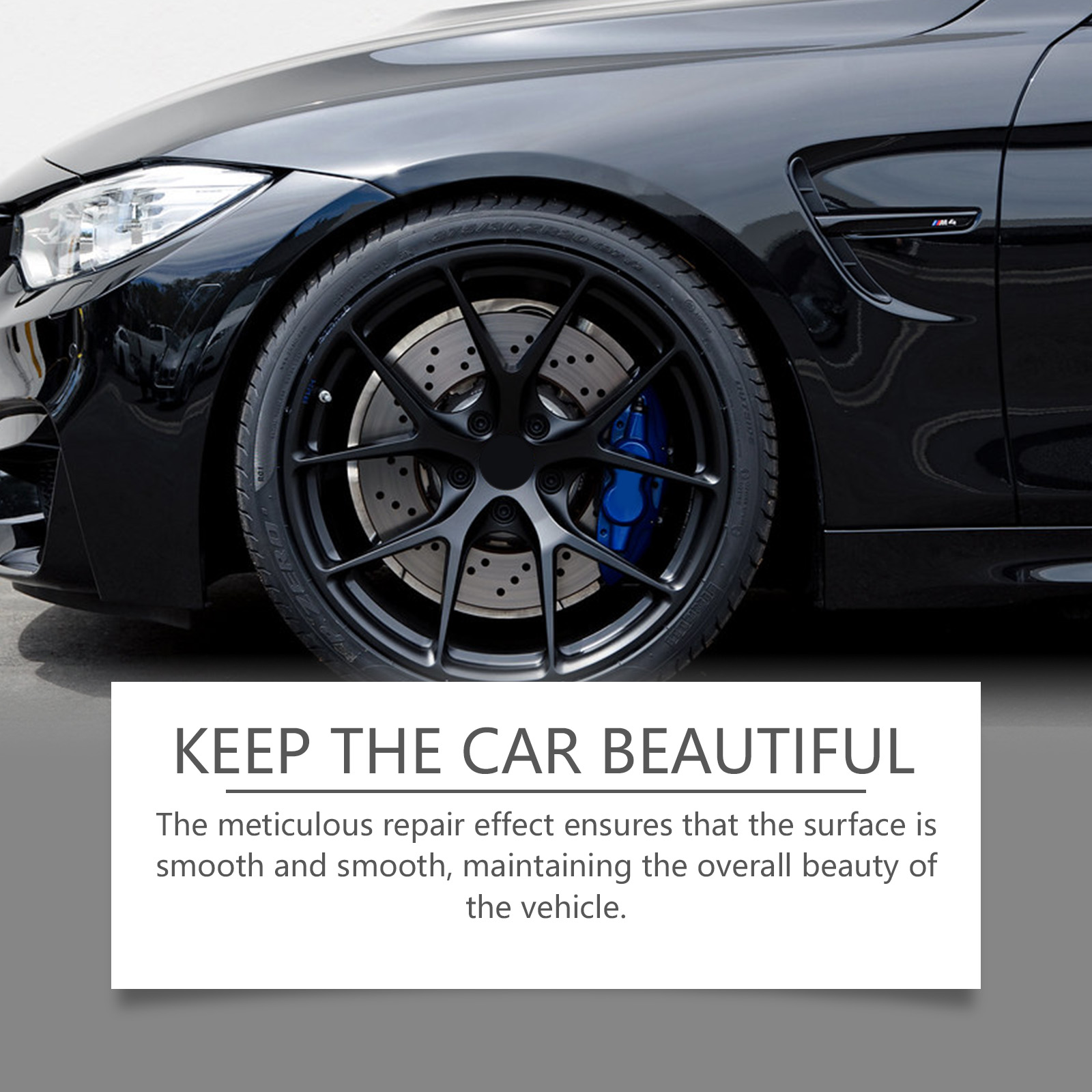 Glossy black alloy wheel close-up