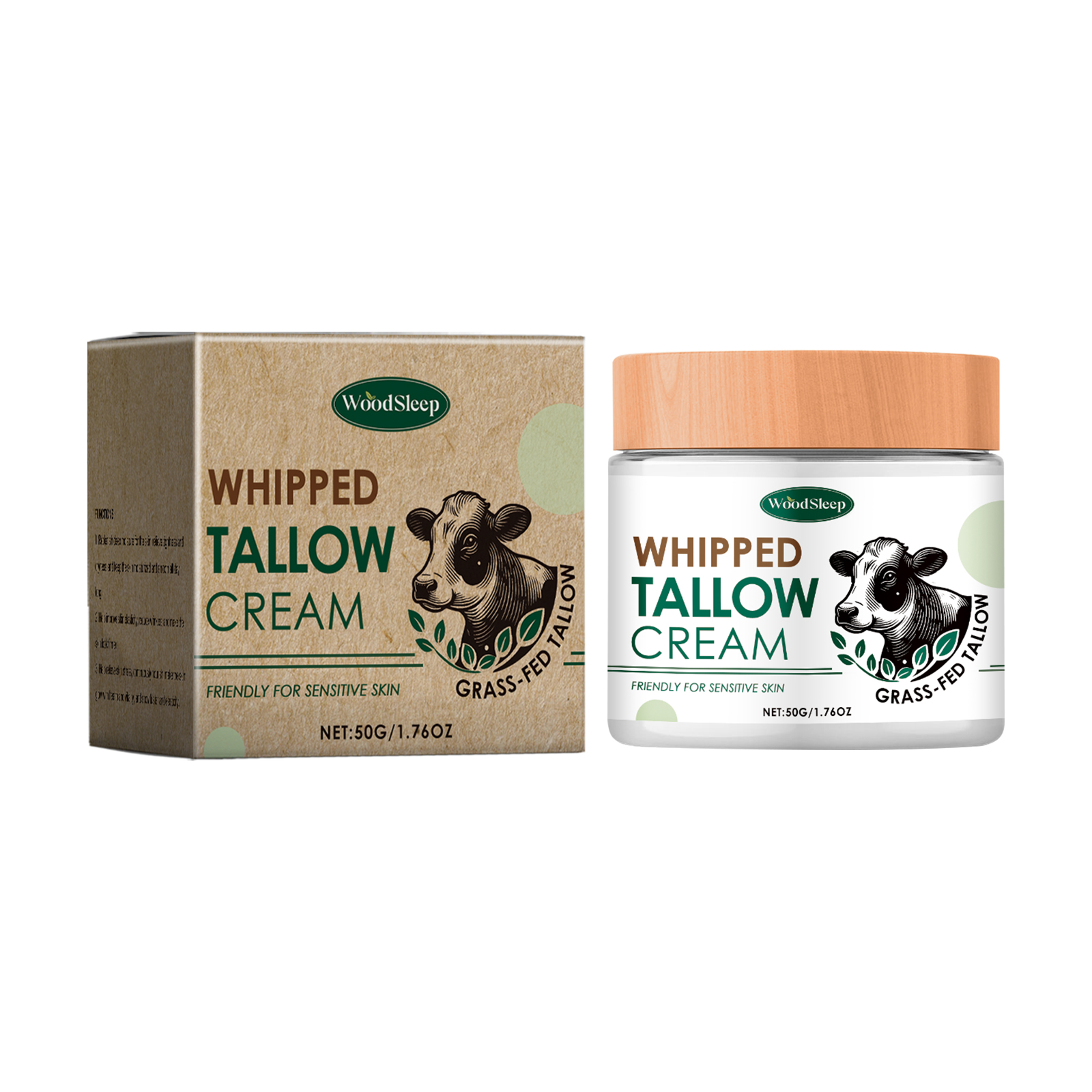 Grass Fed Tallow Skin Cream Moisturizes, Moisturizes And Relieves Dry Skin, Hydrates And Brightening
