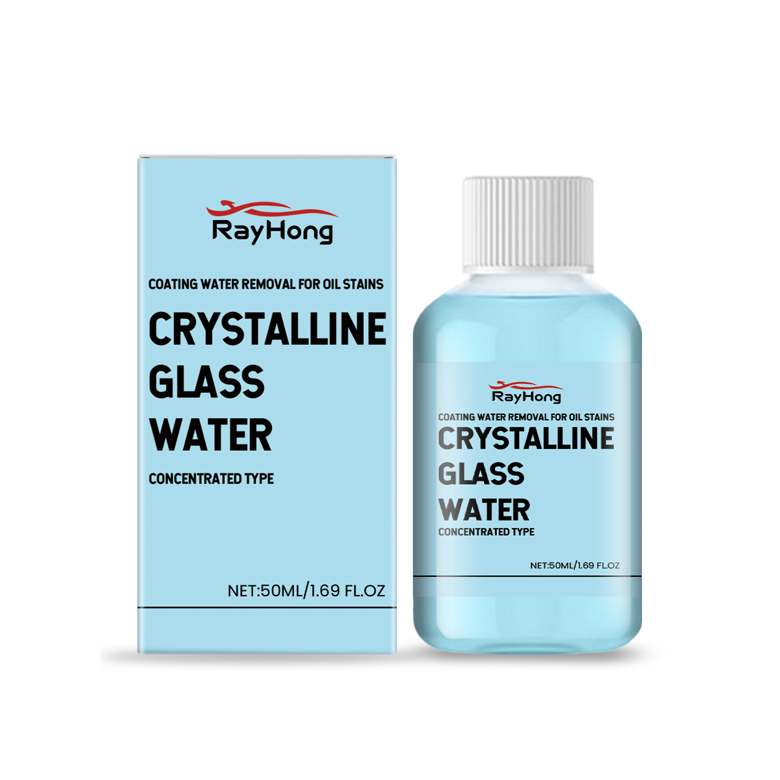 Compact concentrated glass cleaner bottle and retail packaging