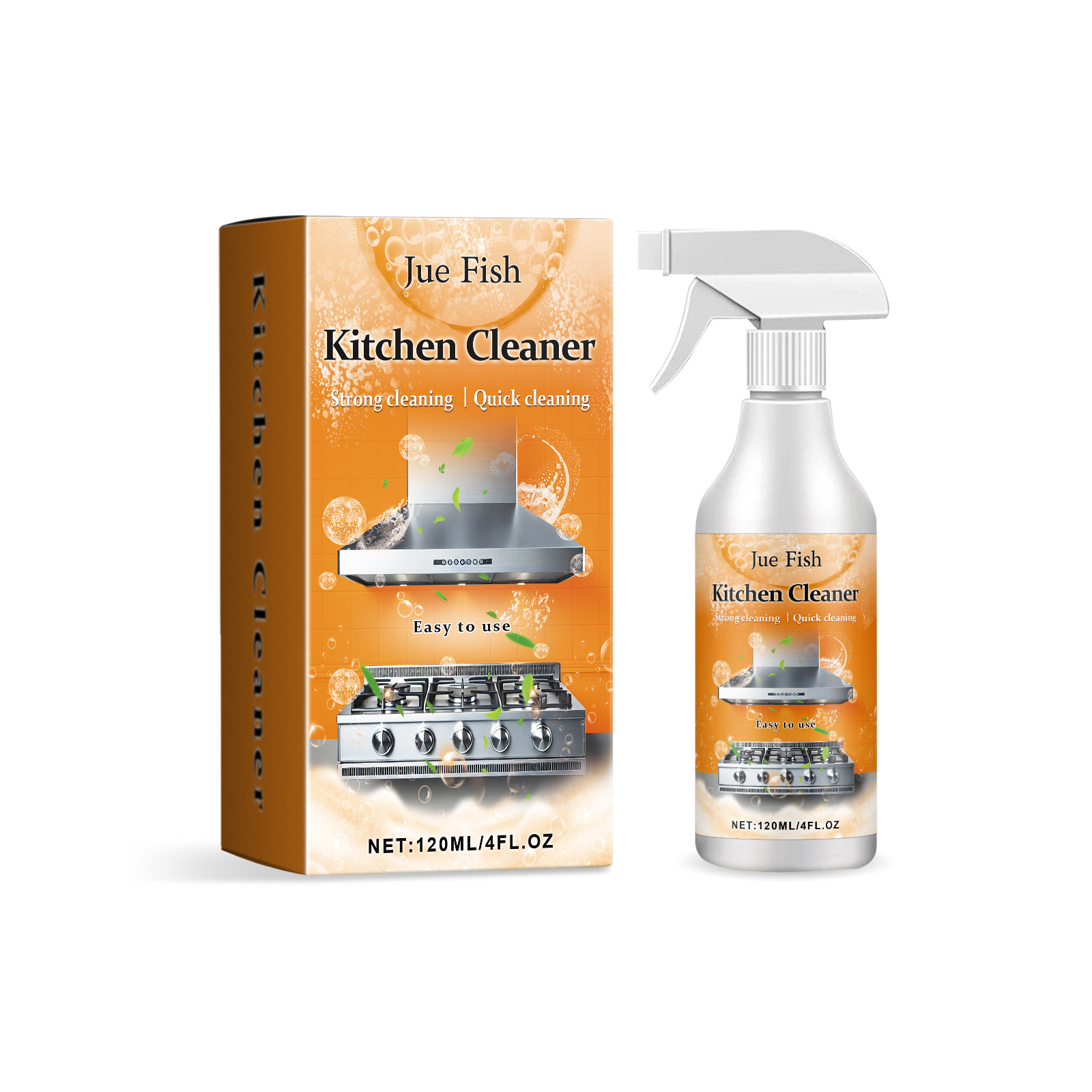 Kitchen foam cleaner bottle ready for post-meal cleanup