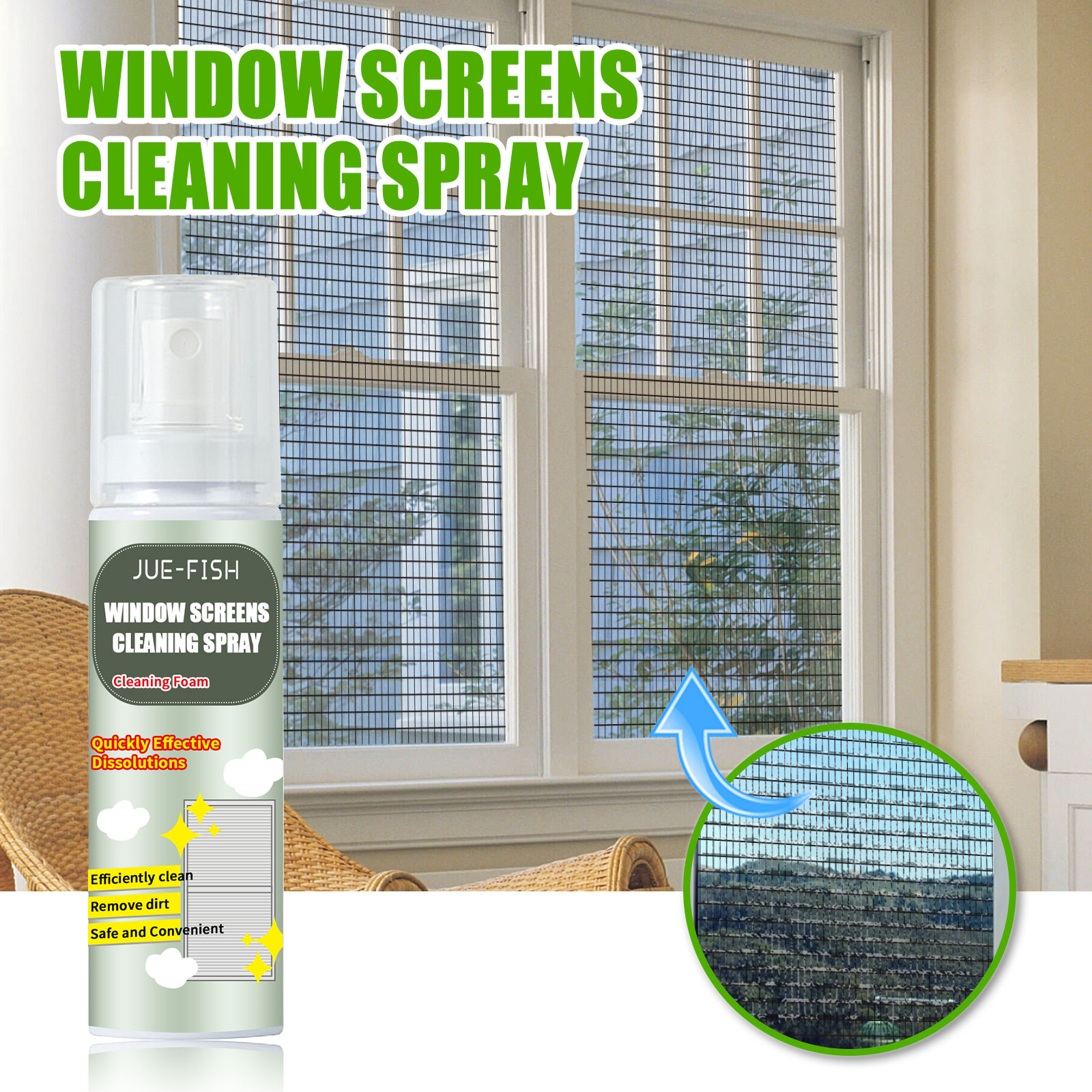 Kitchen window half greasy and half crystal clear after cleaning