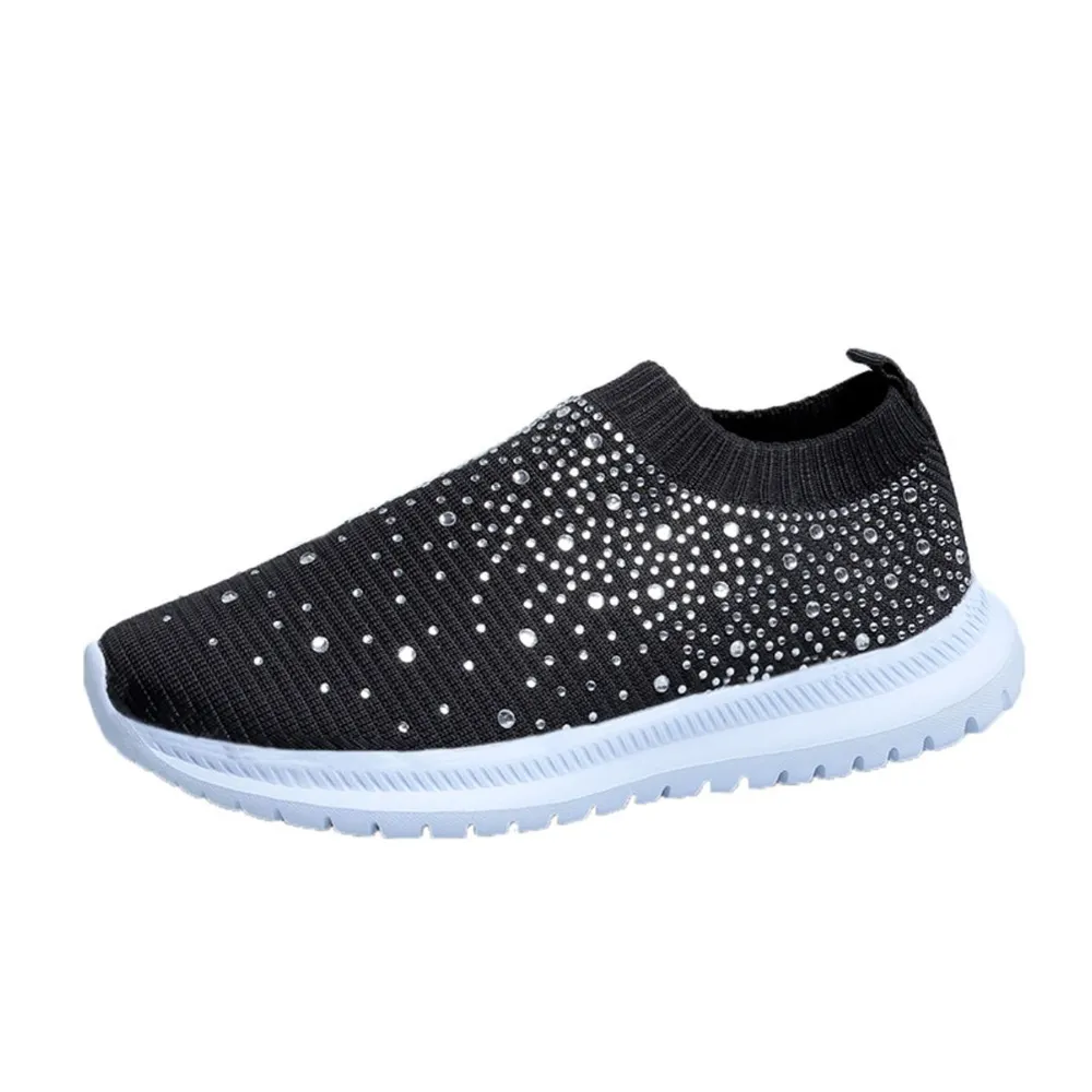 Rhinestone Decor Mesh Breathable Athletic image 6