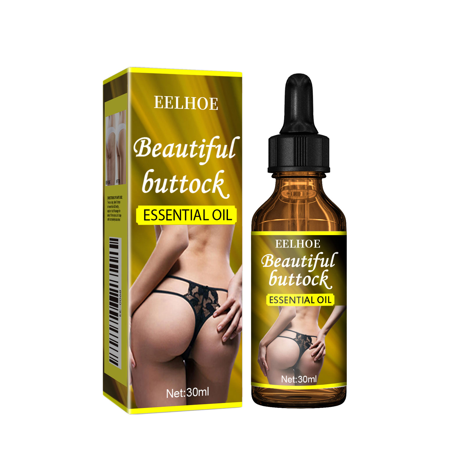 Premium amber bottle and gold retail packaging presentation