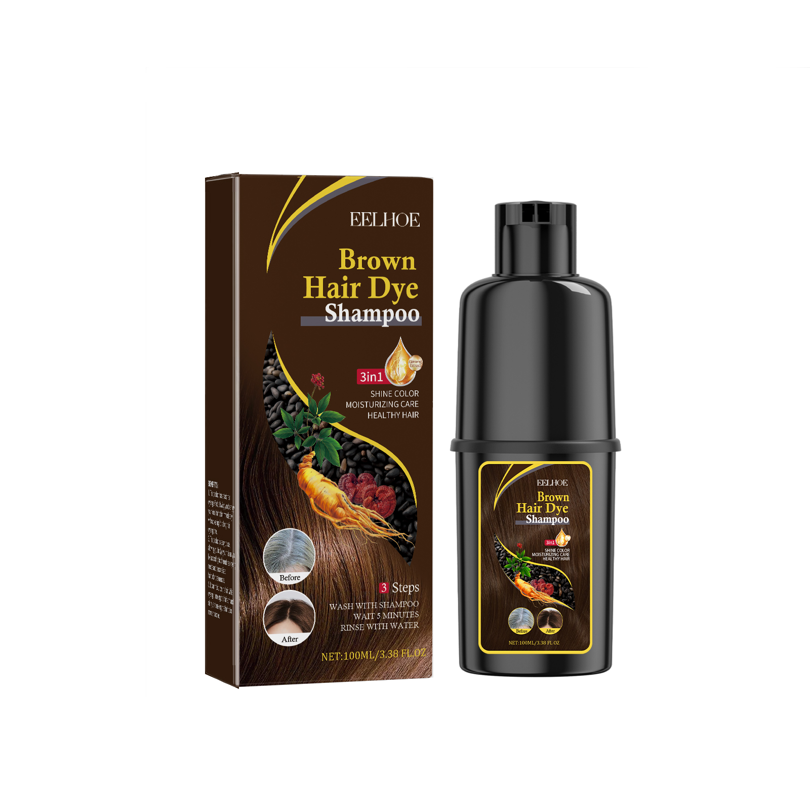 Black Hair Shampoo Series, Gentle, Non-Irritating And Moistu