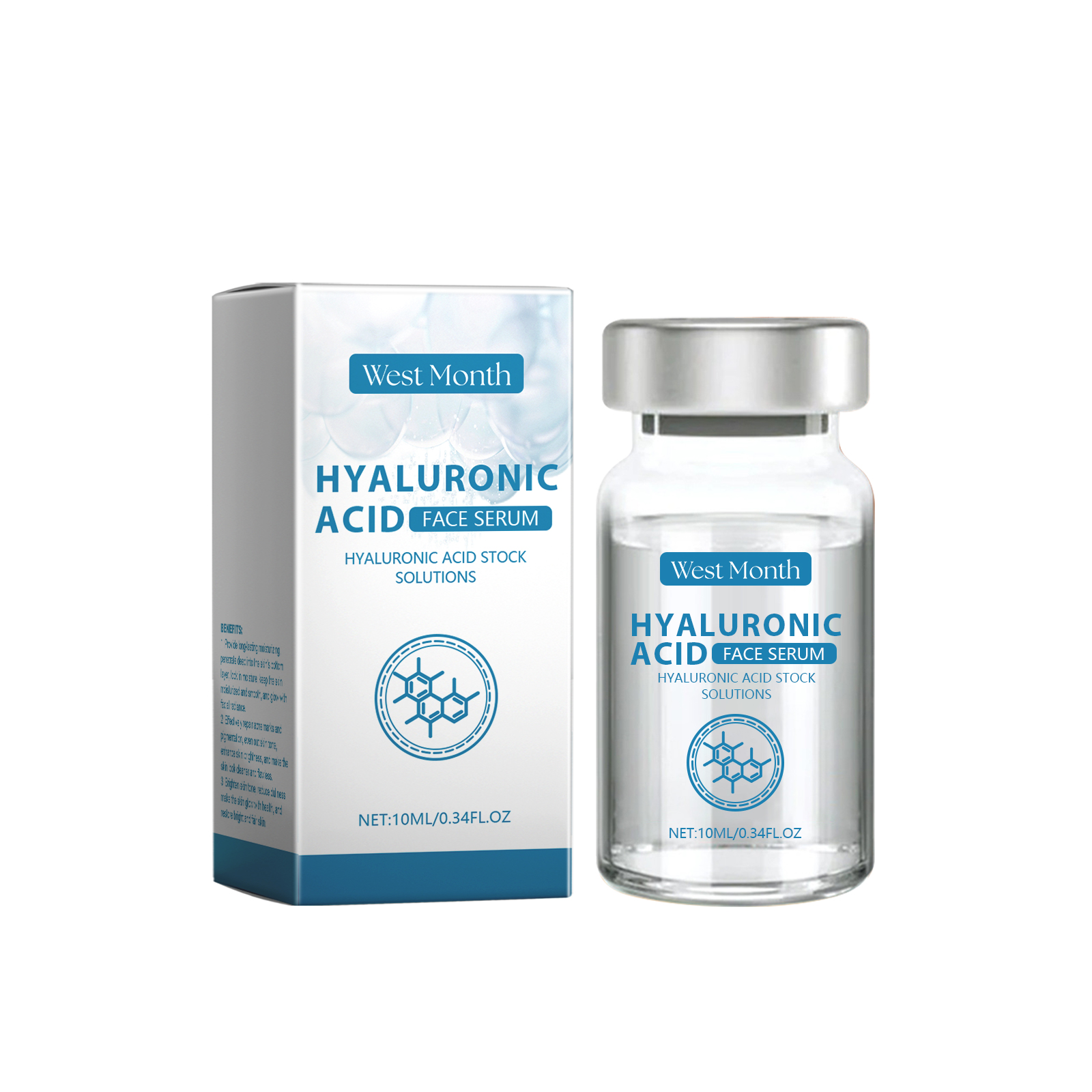Hyaluronic Acid Face Serum, Compact Light Stripes Desalt Bla