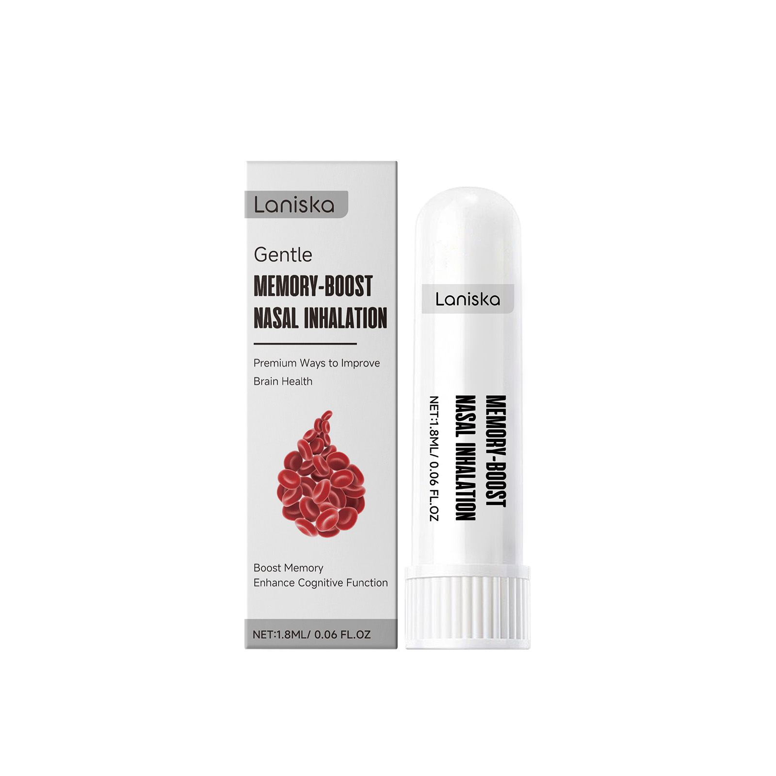 Capped white inhaler and coordinated retail carton