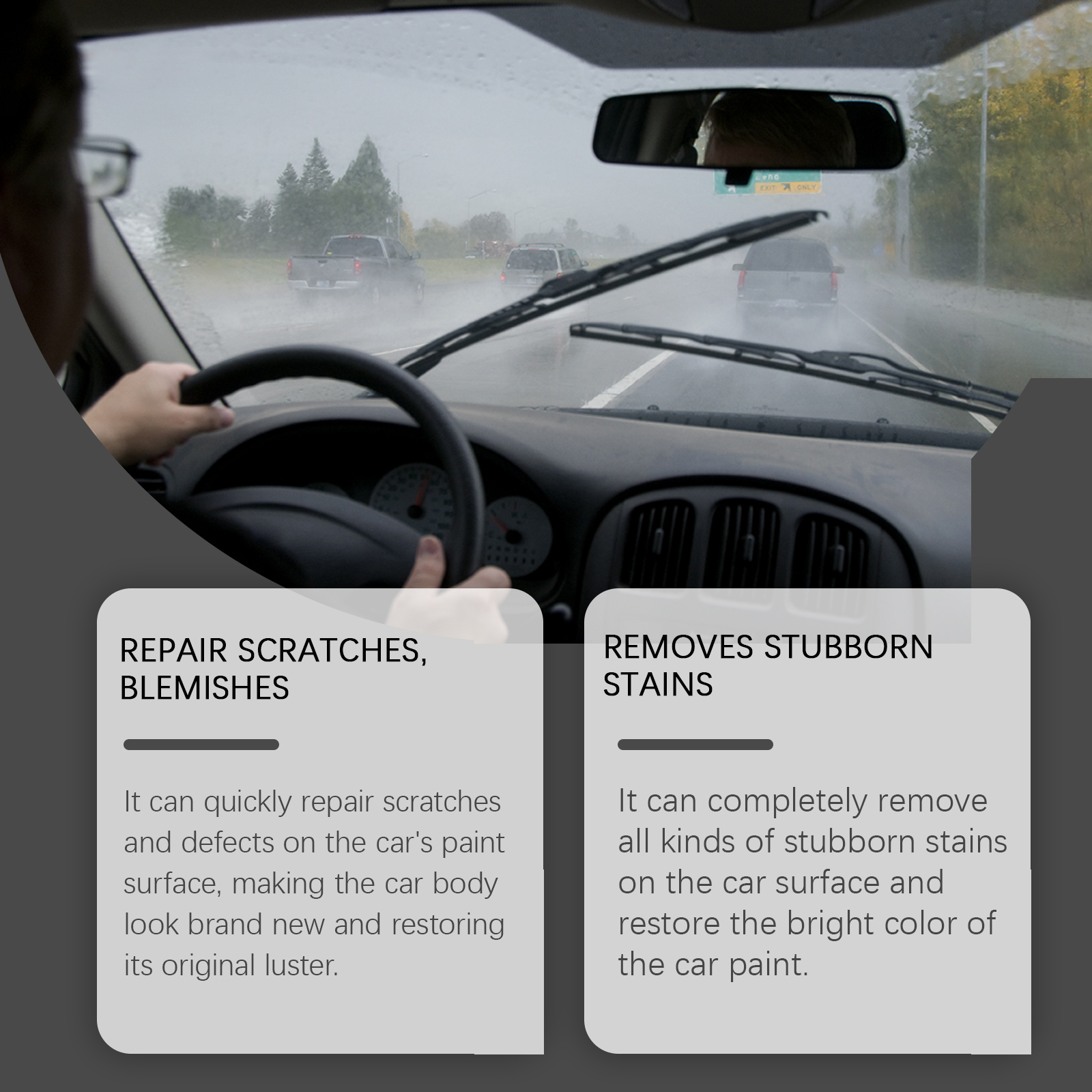 Vehicle paint care for blemishes scratches and stains