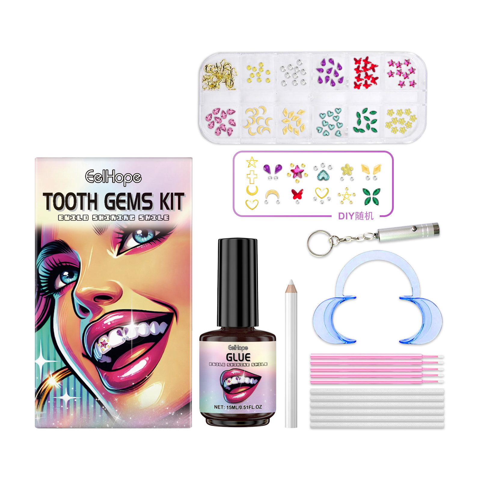 Diy Fashion Teeth Set Dental Beauty Decorative Diamond Combi