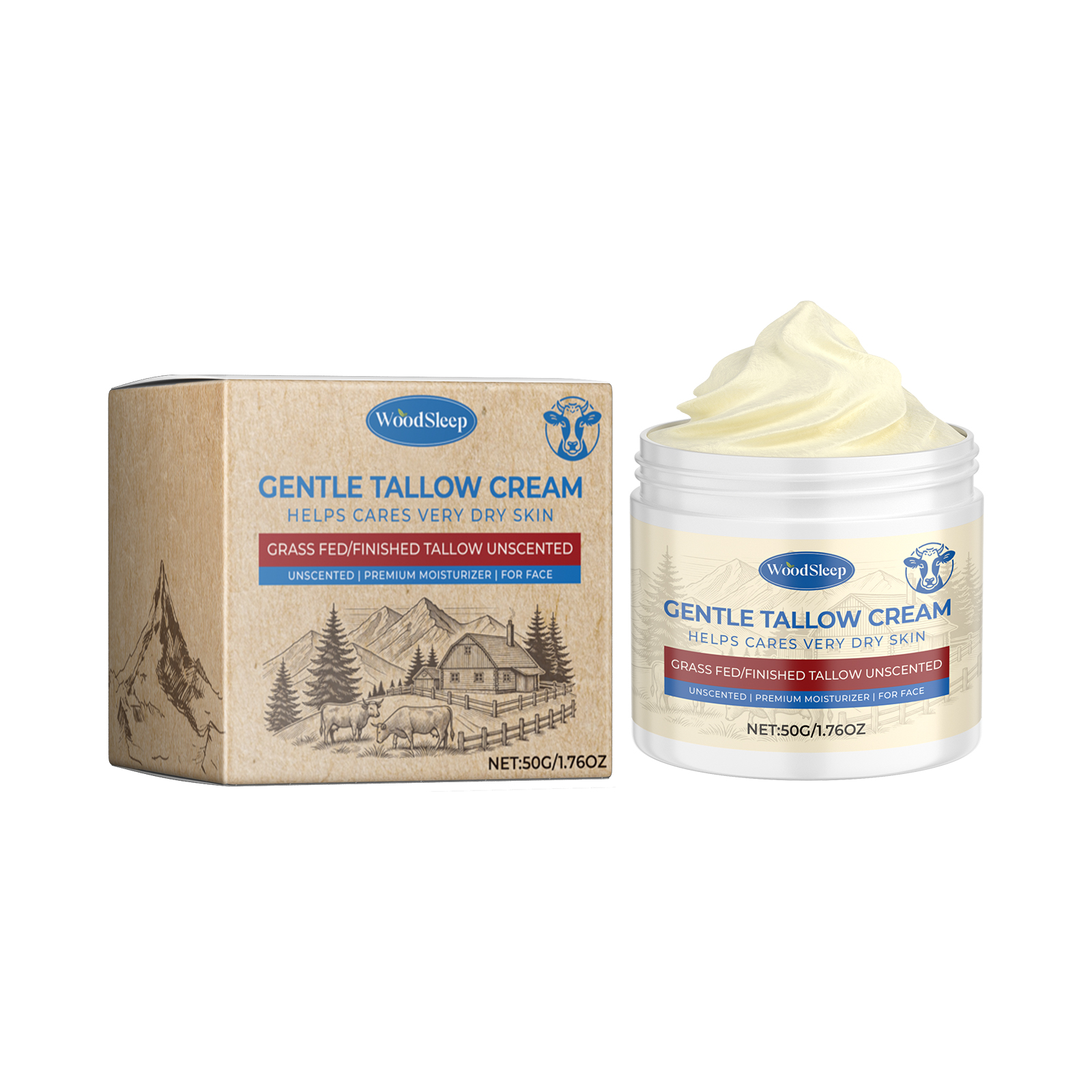 Grass-Fed Tallow Facial Moisturizer Relieves Dry Skin And Ke