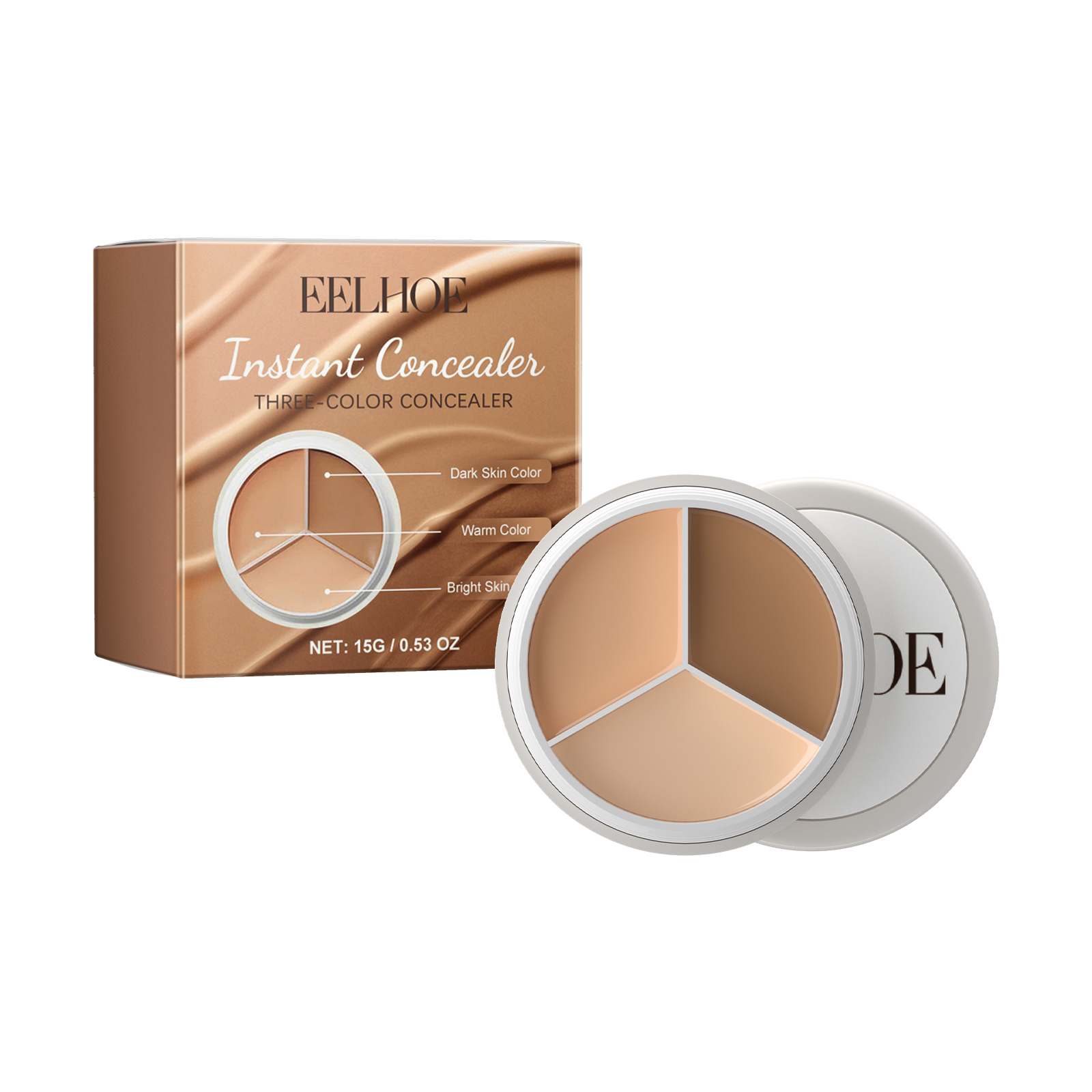 Three-Color Concealer, Hide Facial Blemishes Tear Gashes Dark Circles Under Eyes Spots To Create A