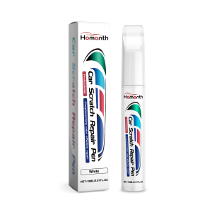 Capped white paint pen with precision automotive applicator