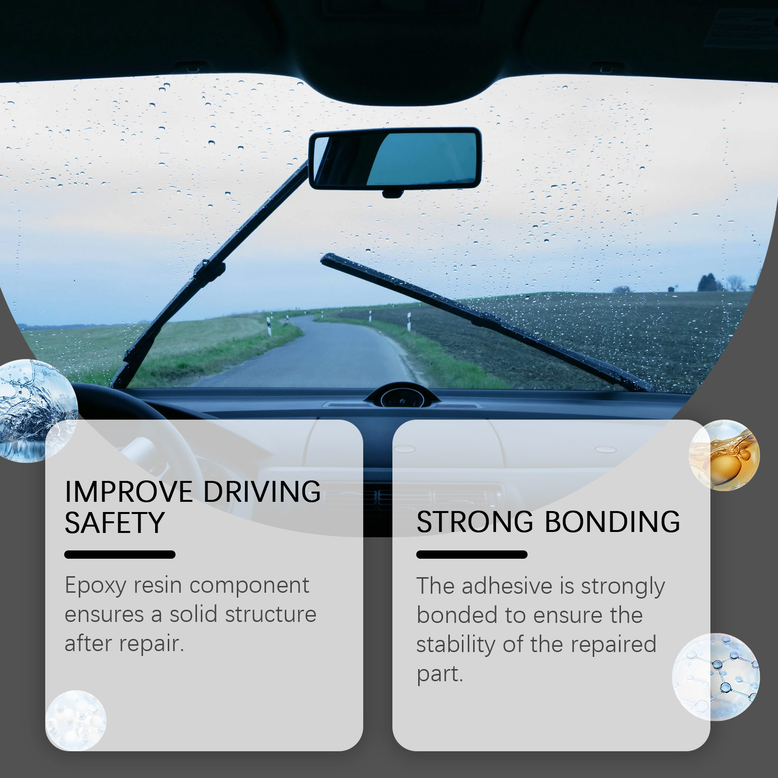 Epoxy resin windshield repair bonding information