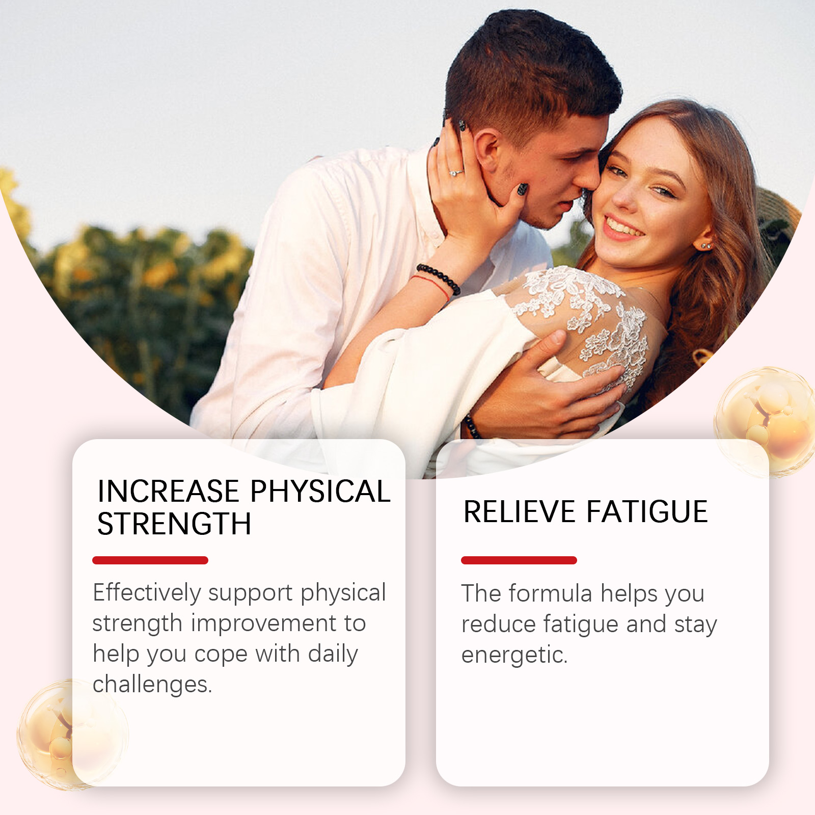 Lifestyle image showing male strength and fatigue support