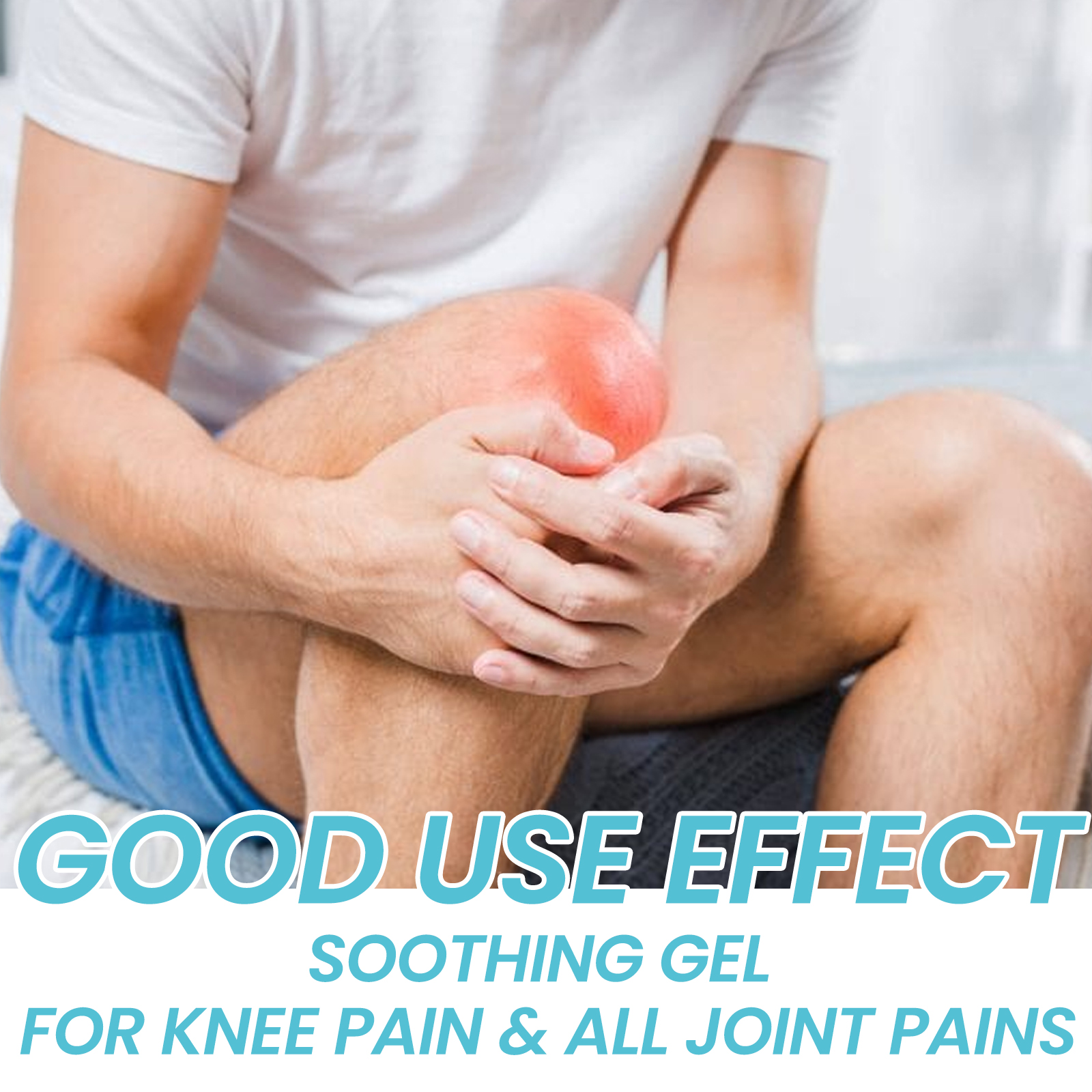 Highlighted knee beside soothing peppermint cream messaging