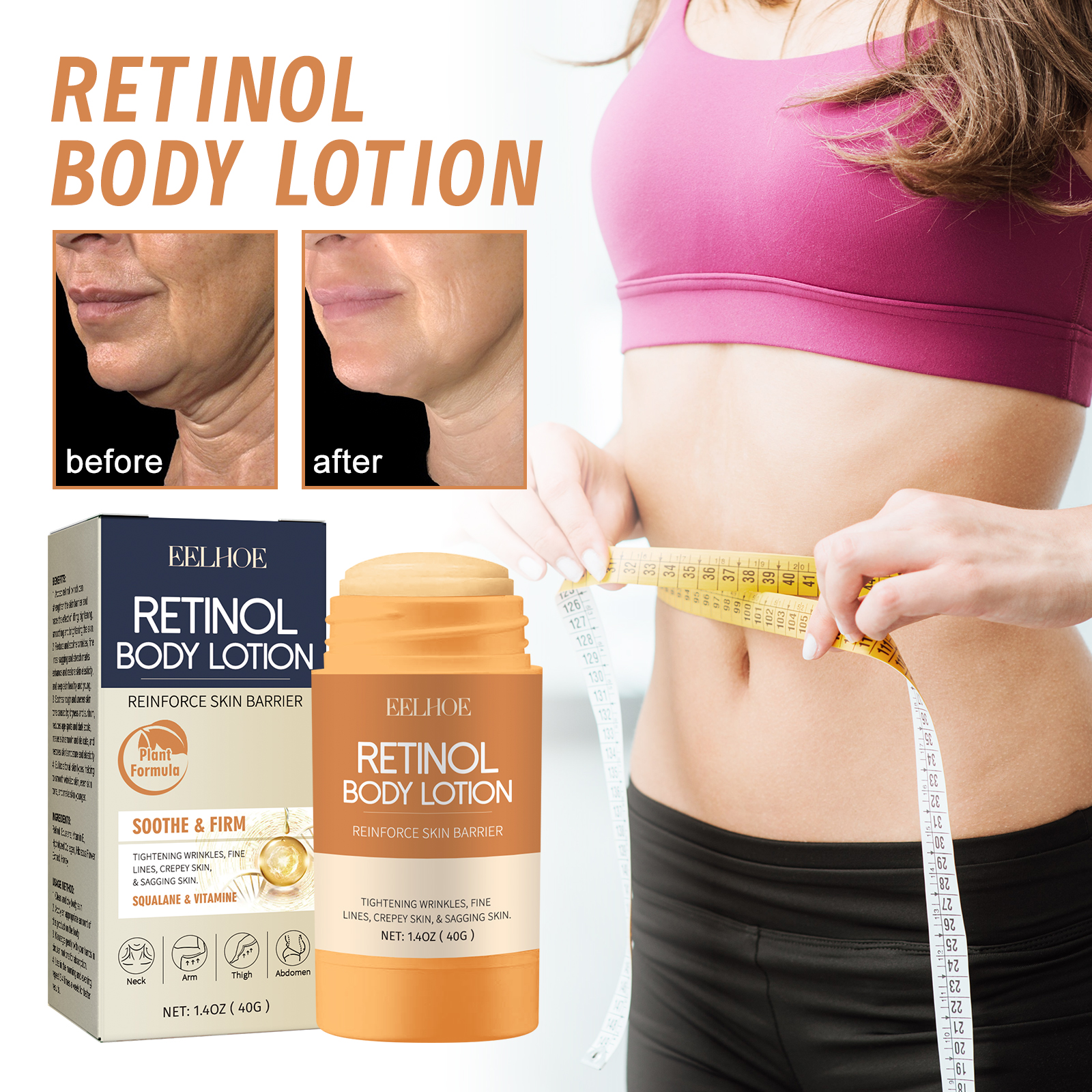 Portable retinol body stick for targeted skin care