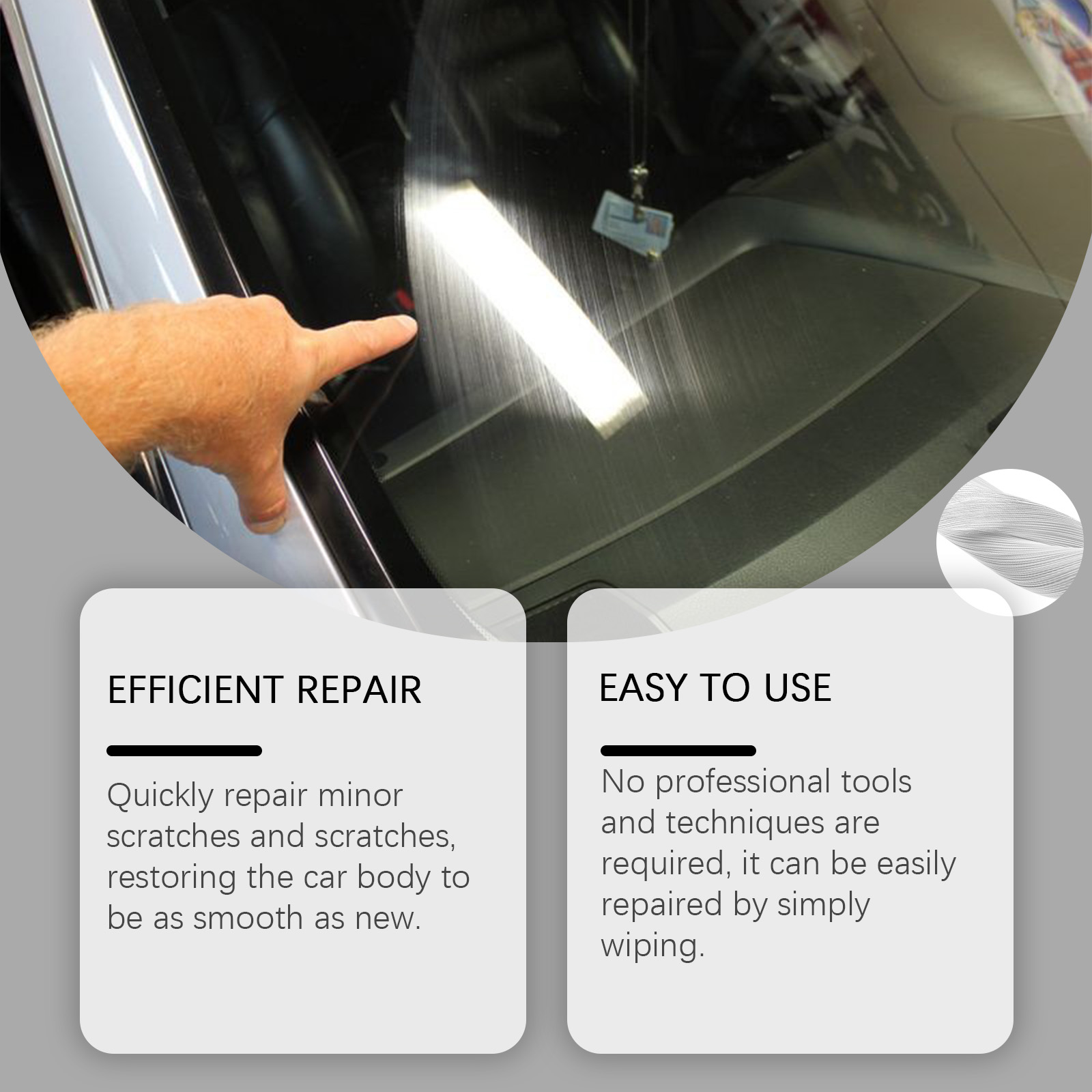 Hand wiping minor marks from a vehicle painted surface