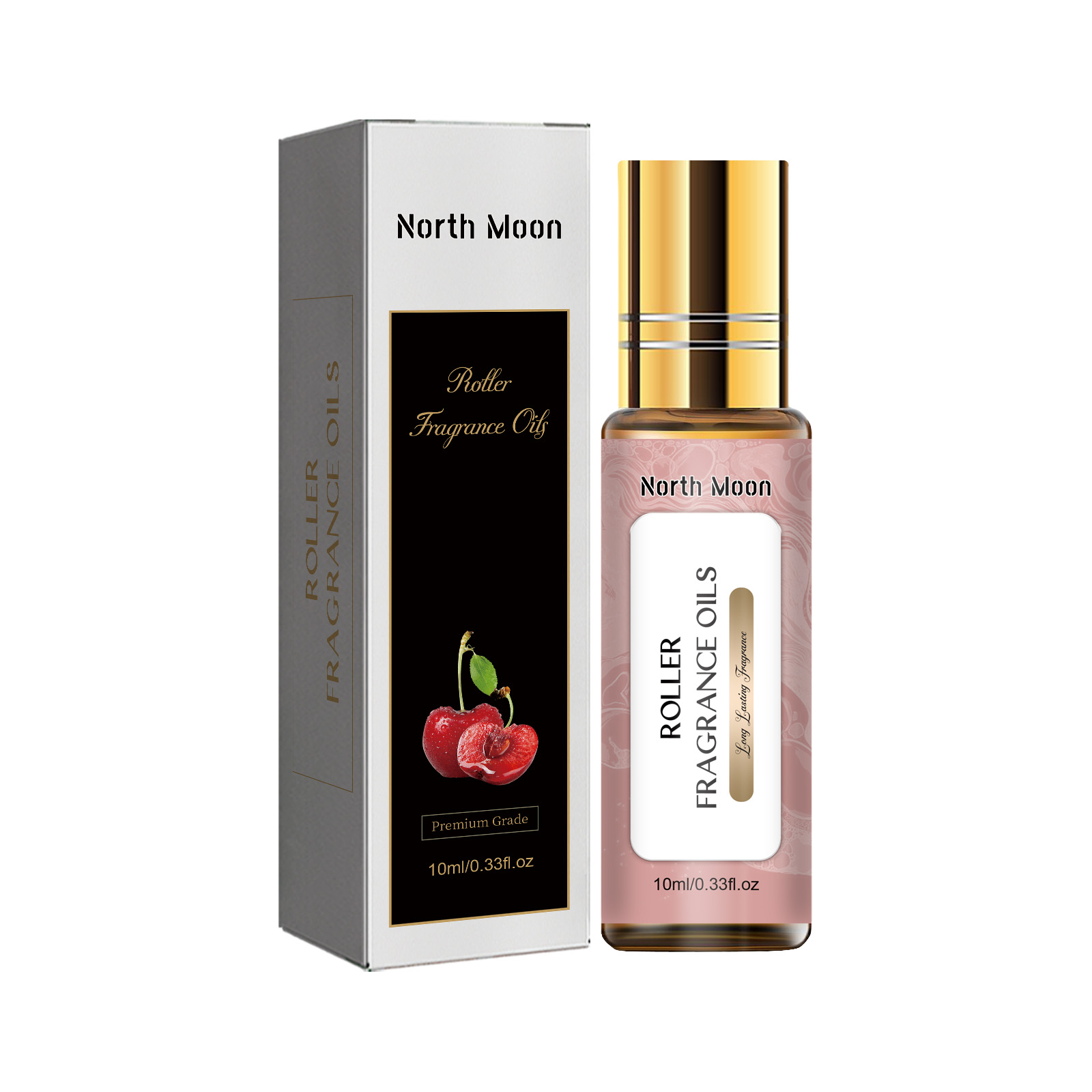 Soft pink decorative glass roller perfume bottle