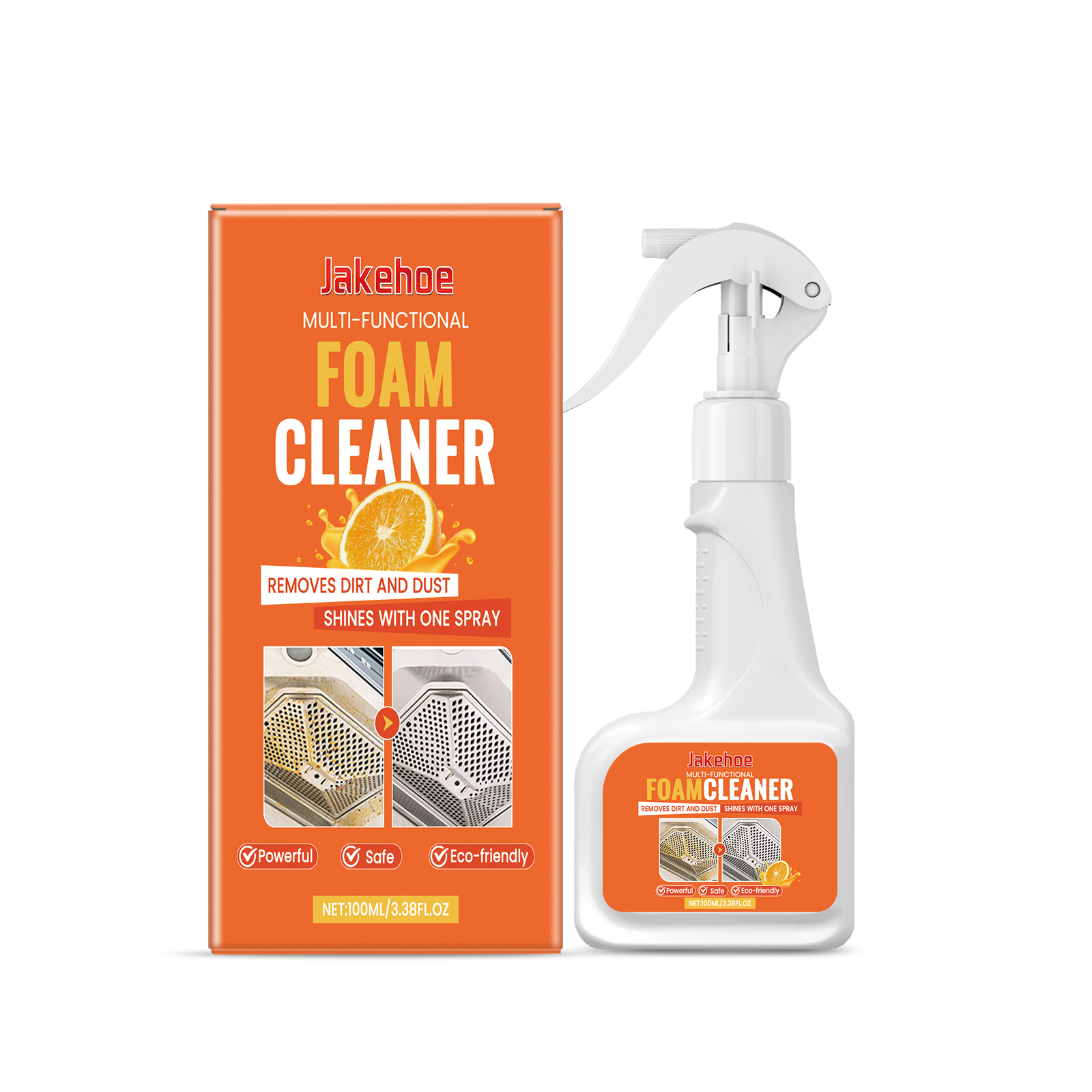 Multi-purpose foam cleaner with branded retail carton