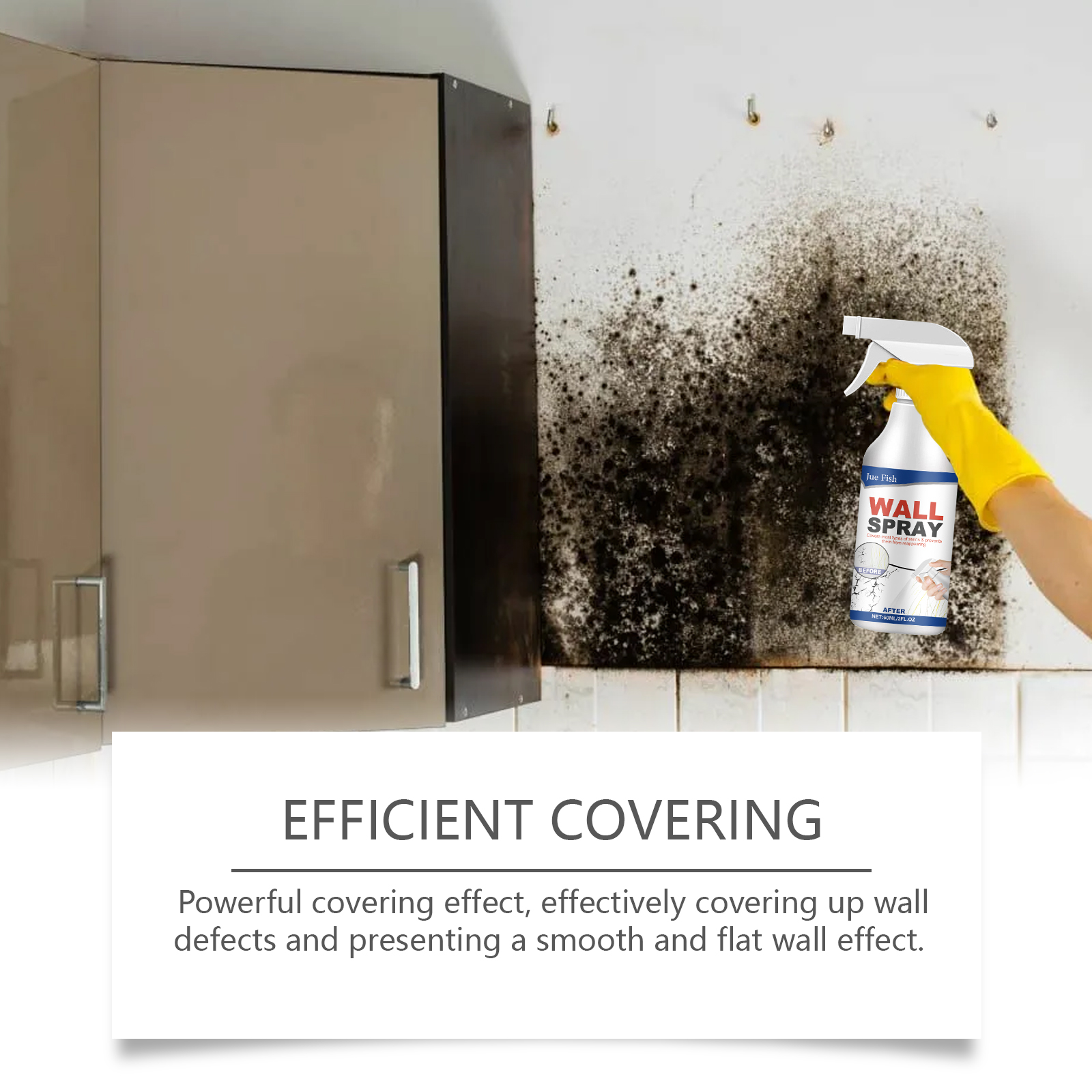 Close detail of compact wall repair spray bottle