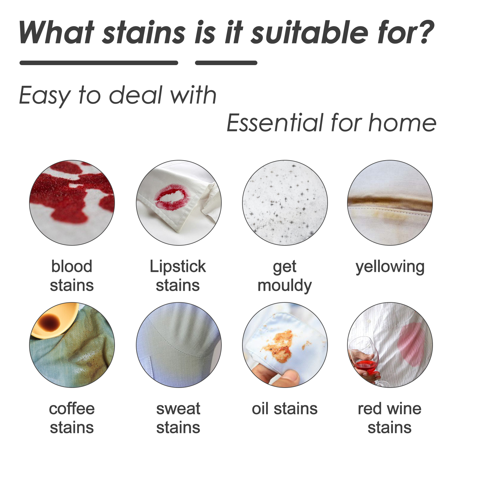 Carton artwork illustrating effervescent stain treatment targets