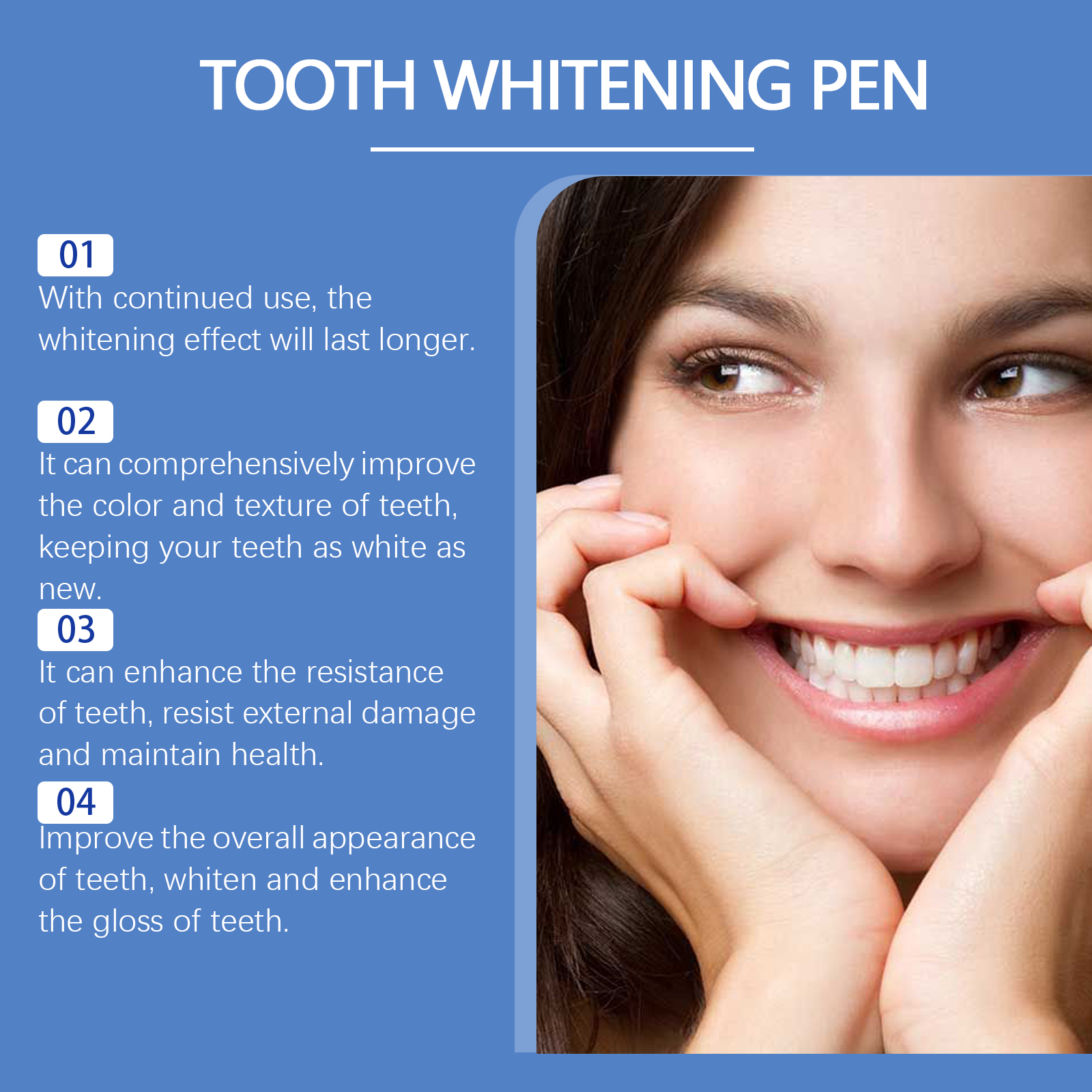 Capped tooth whitening pen with protective applicator