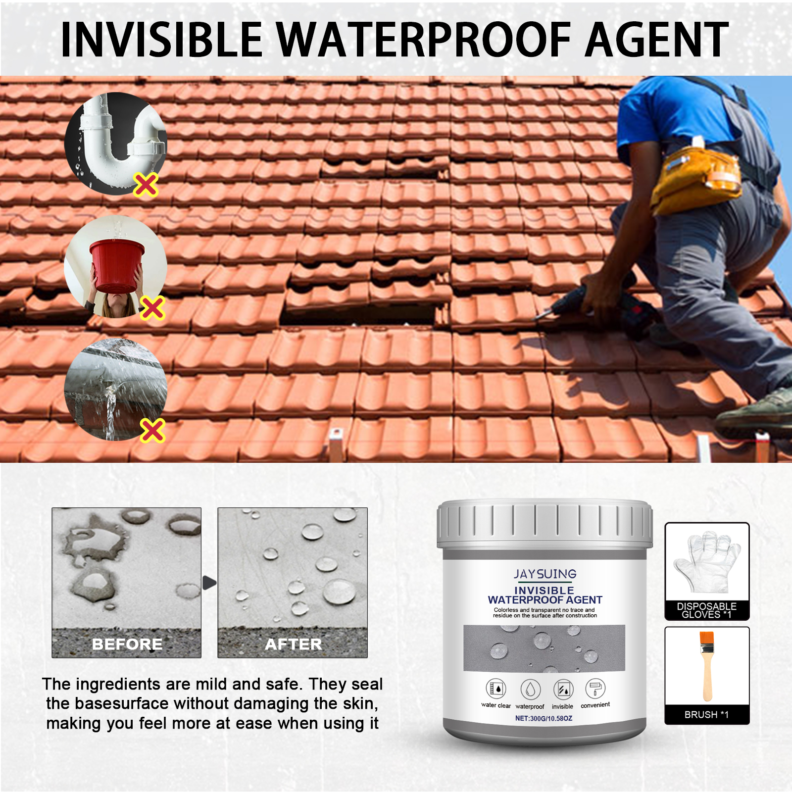 Waterproof sealant tub showing wide ribbed gray lid