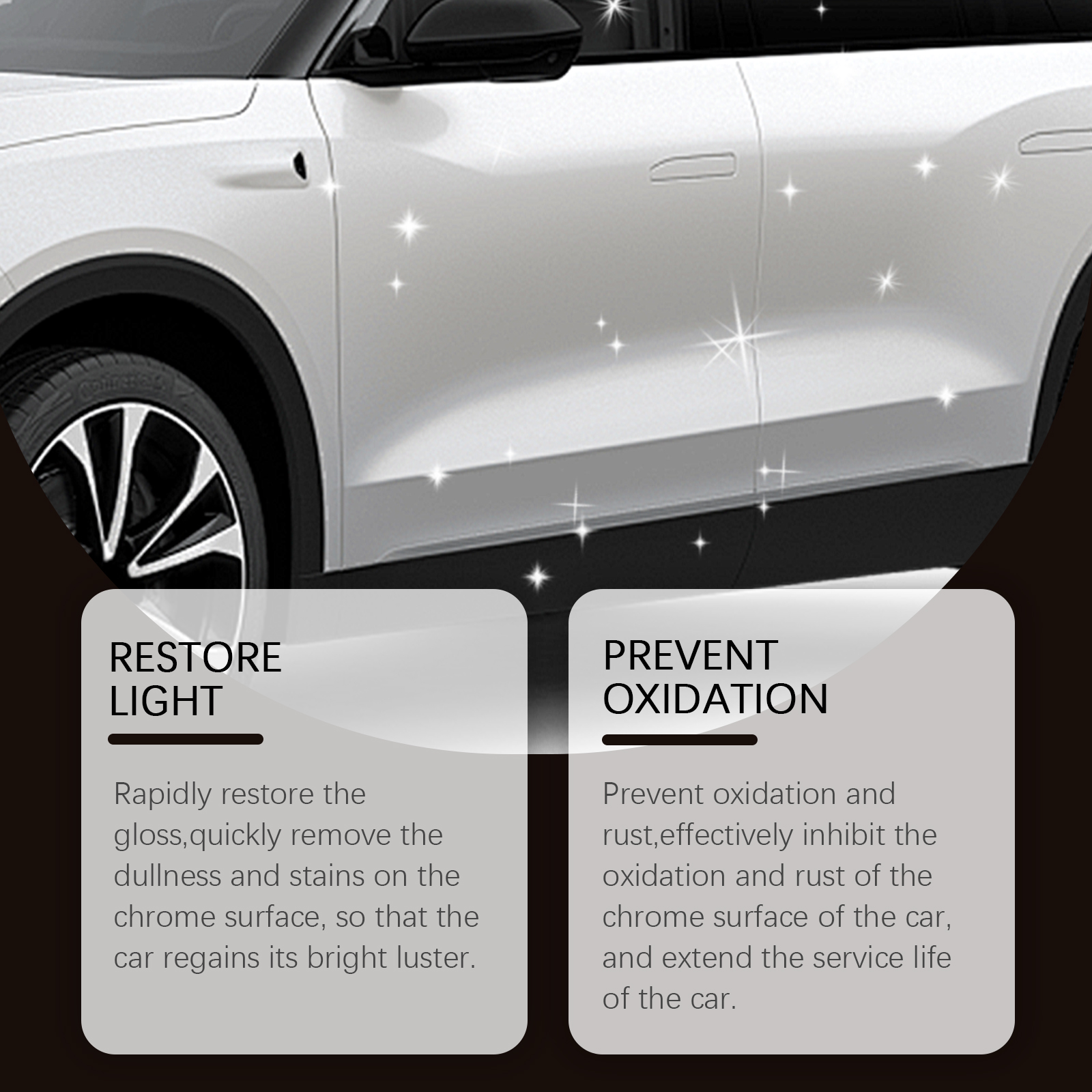 White vehicle exterior showing brighter polished highlights