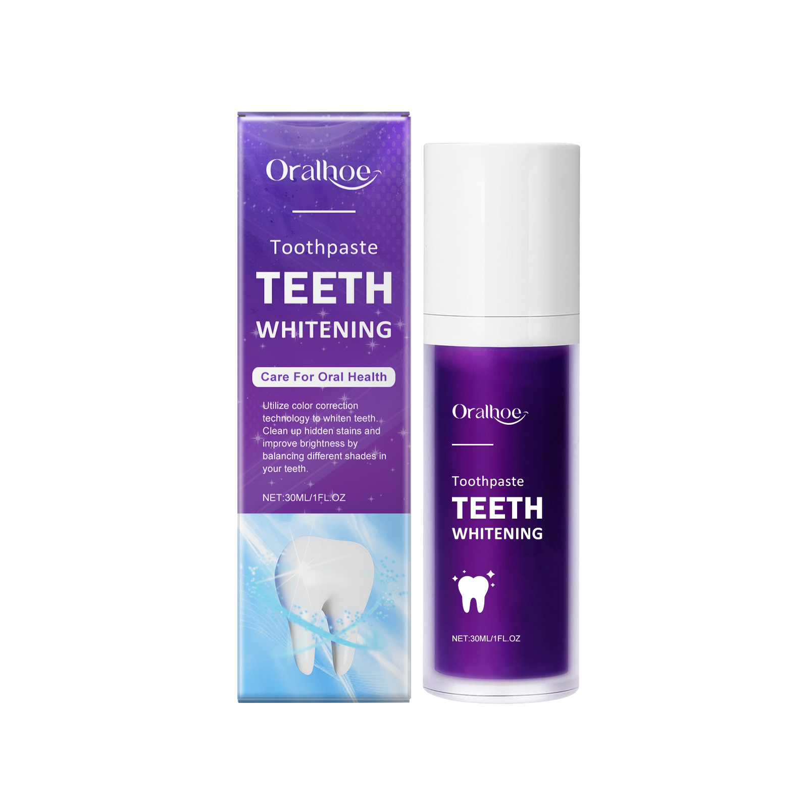 Purple Toothpaste Gently Cleans Odors, Dirt And Brightening Teeth Daily Hygiene Care Toothpaste