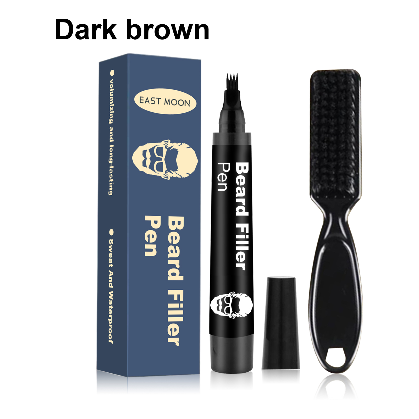 Dark brown pen set with brush cap and retail packaging