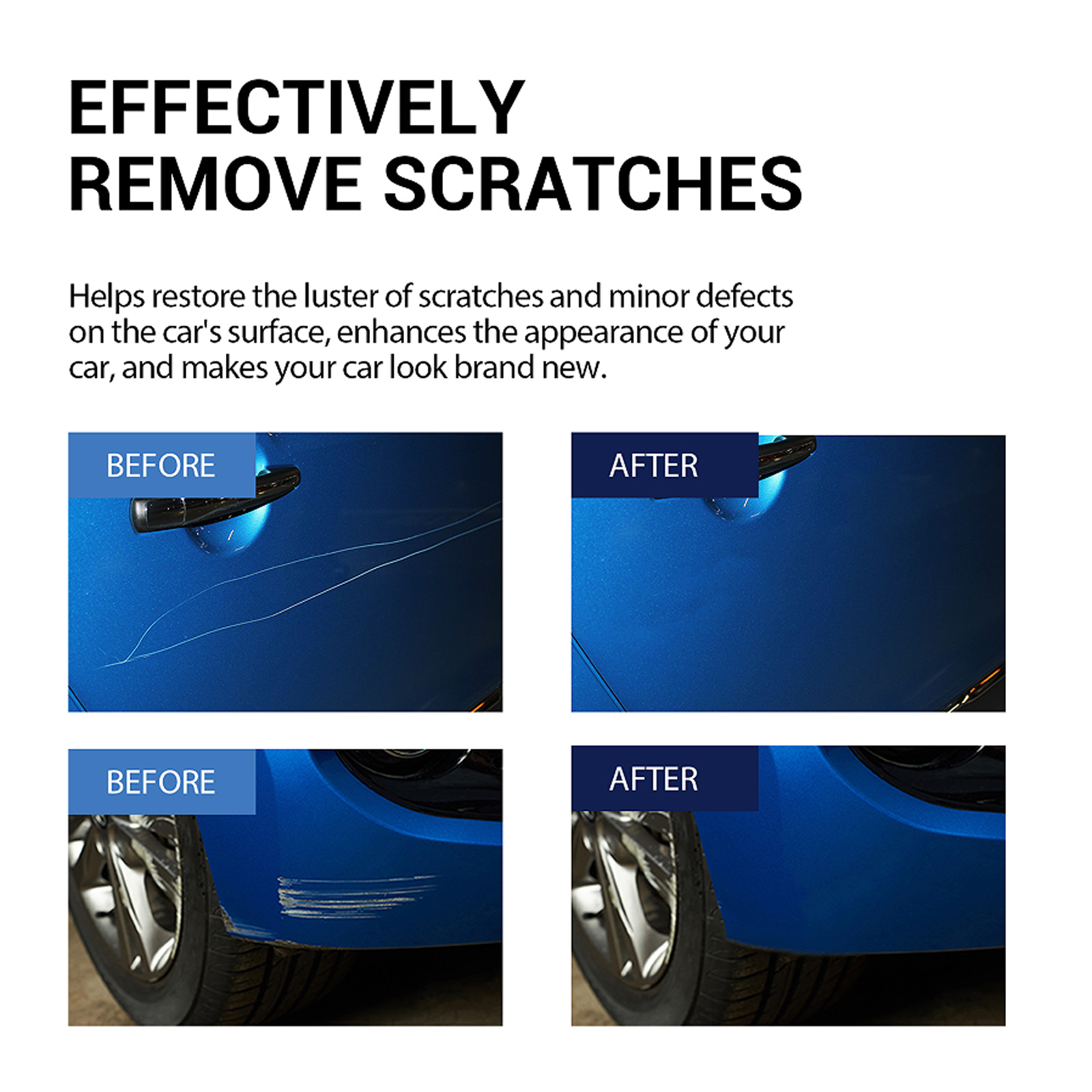 Compact scratch repair tube used beside a vehicle panel