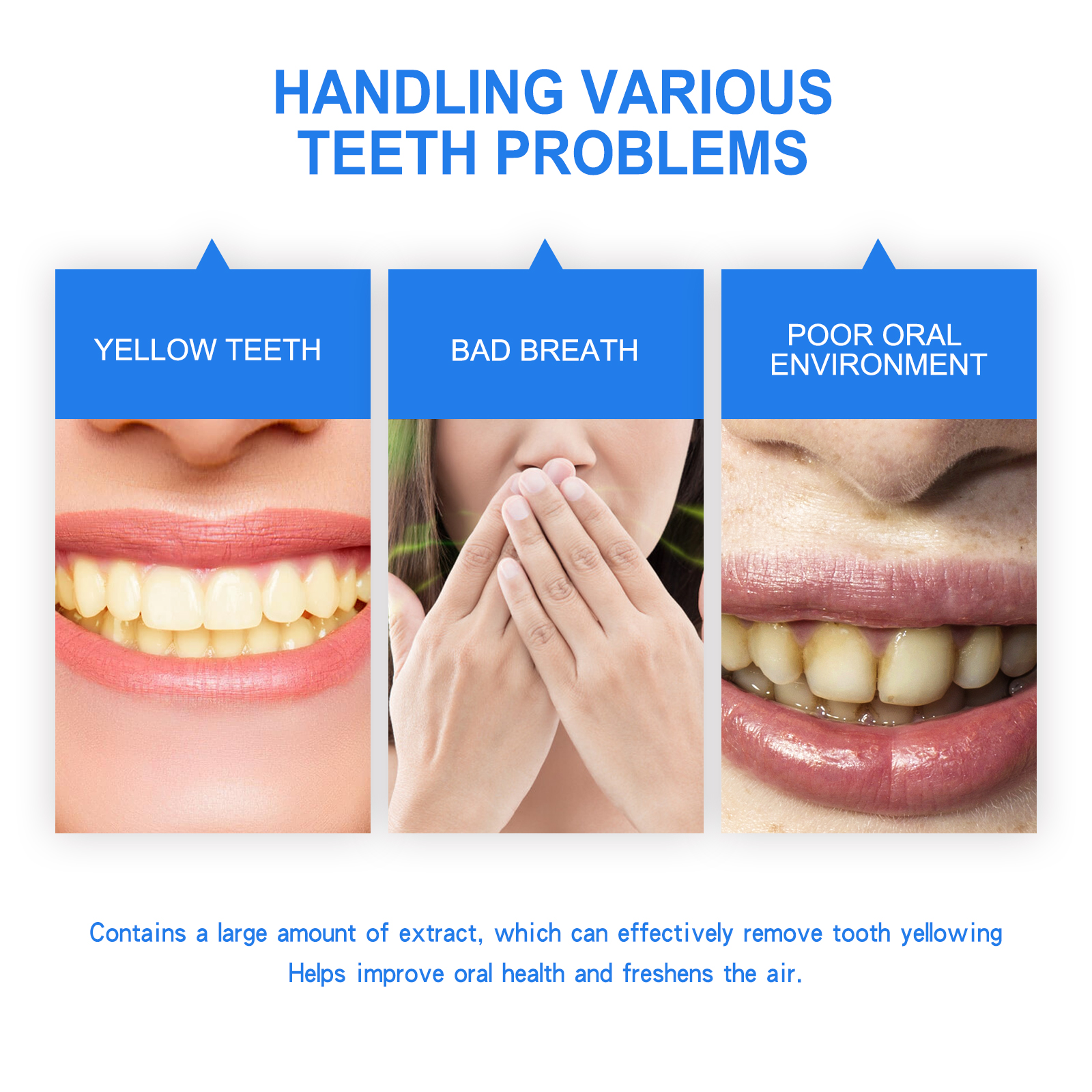 Oral-care graphic showing fresh breath and cleaner mouth