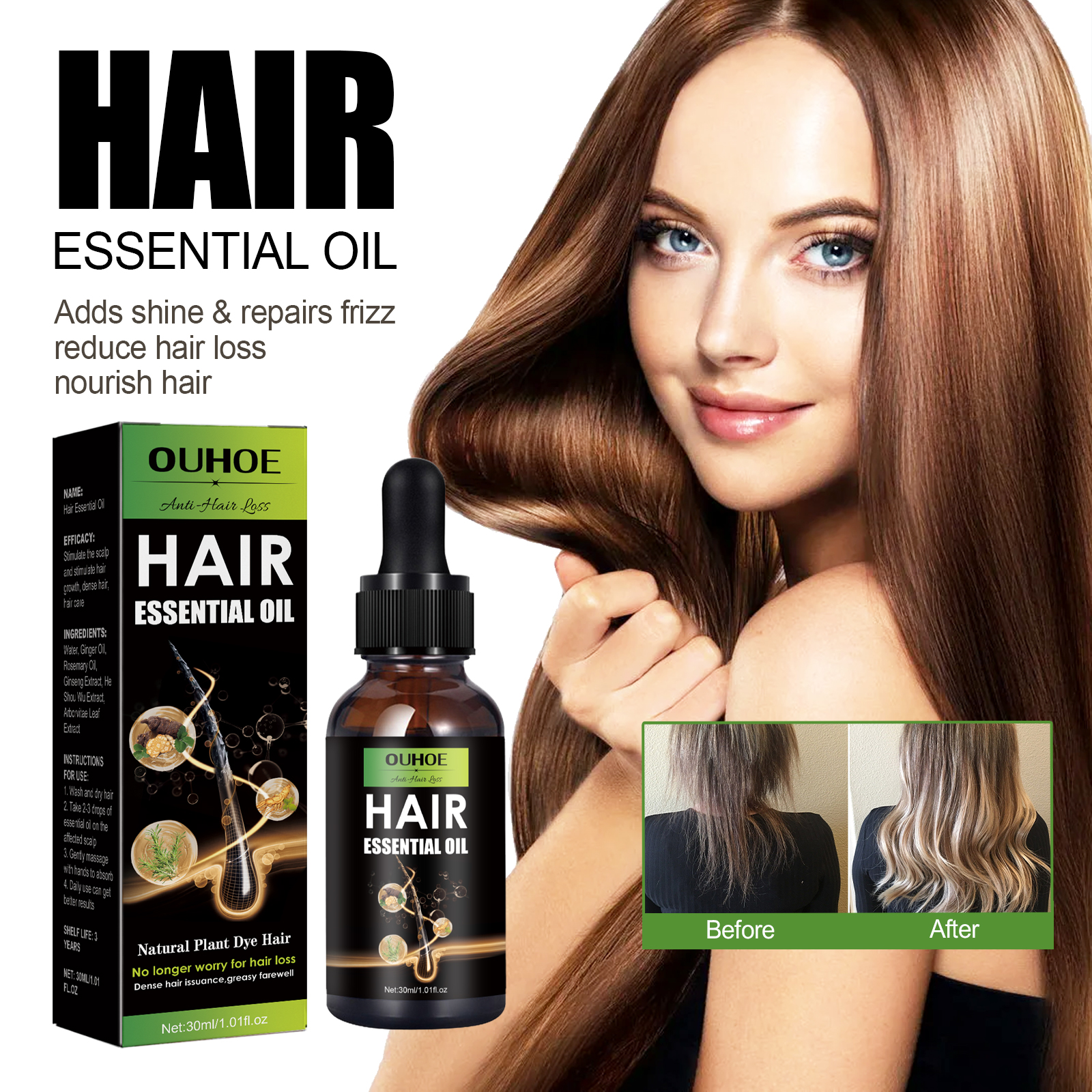 Hair Care Oil, Repair Damage Improve Dry Hair Prevent Hair L
